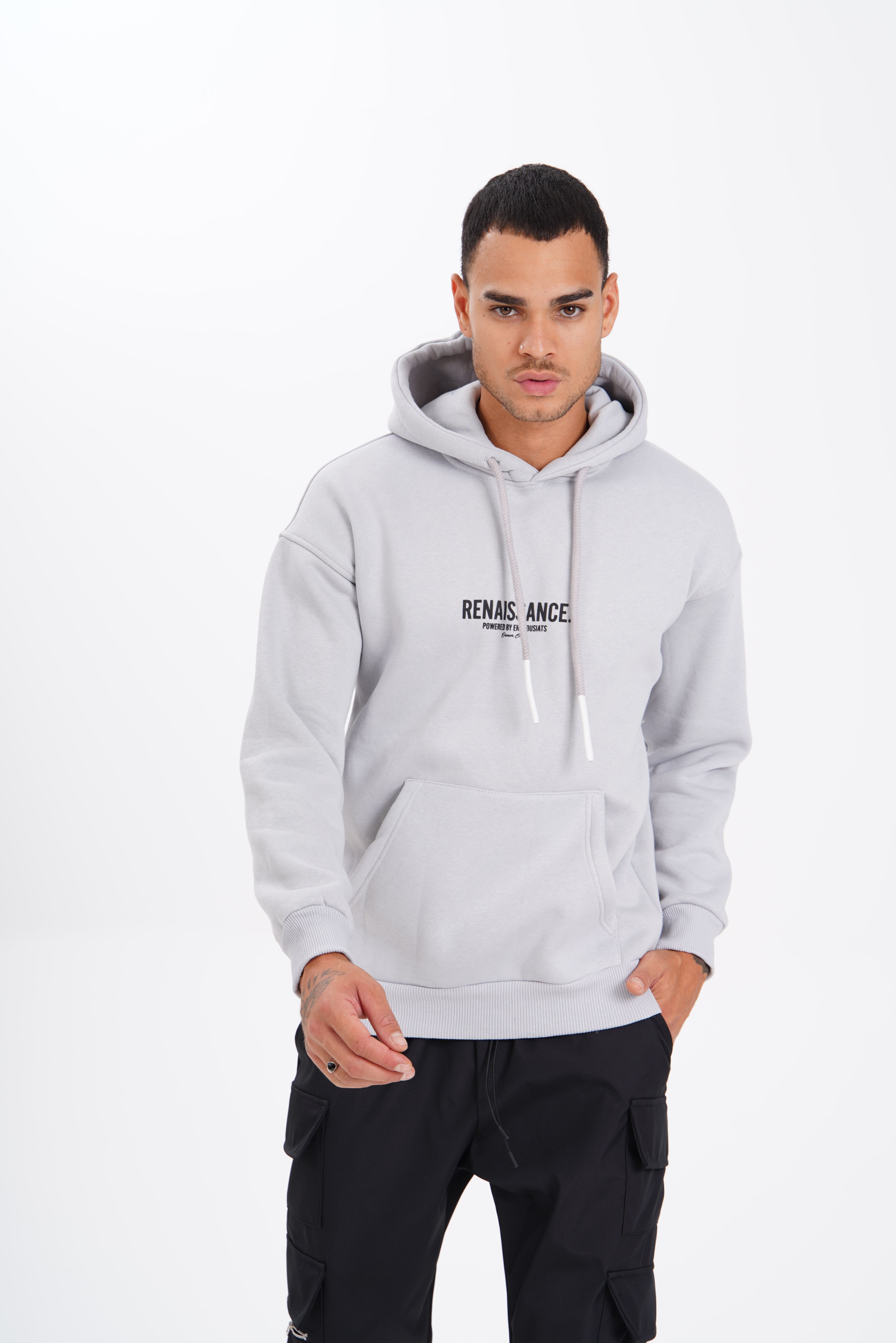 Renaissance Printed Hooded Sweatshirt - gray