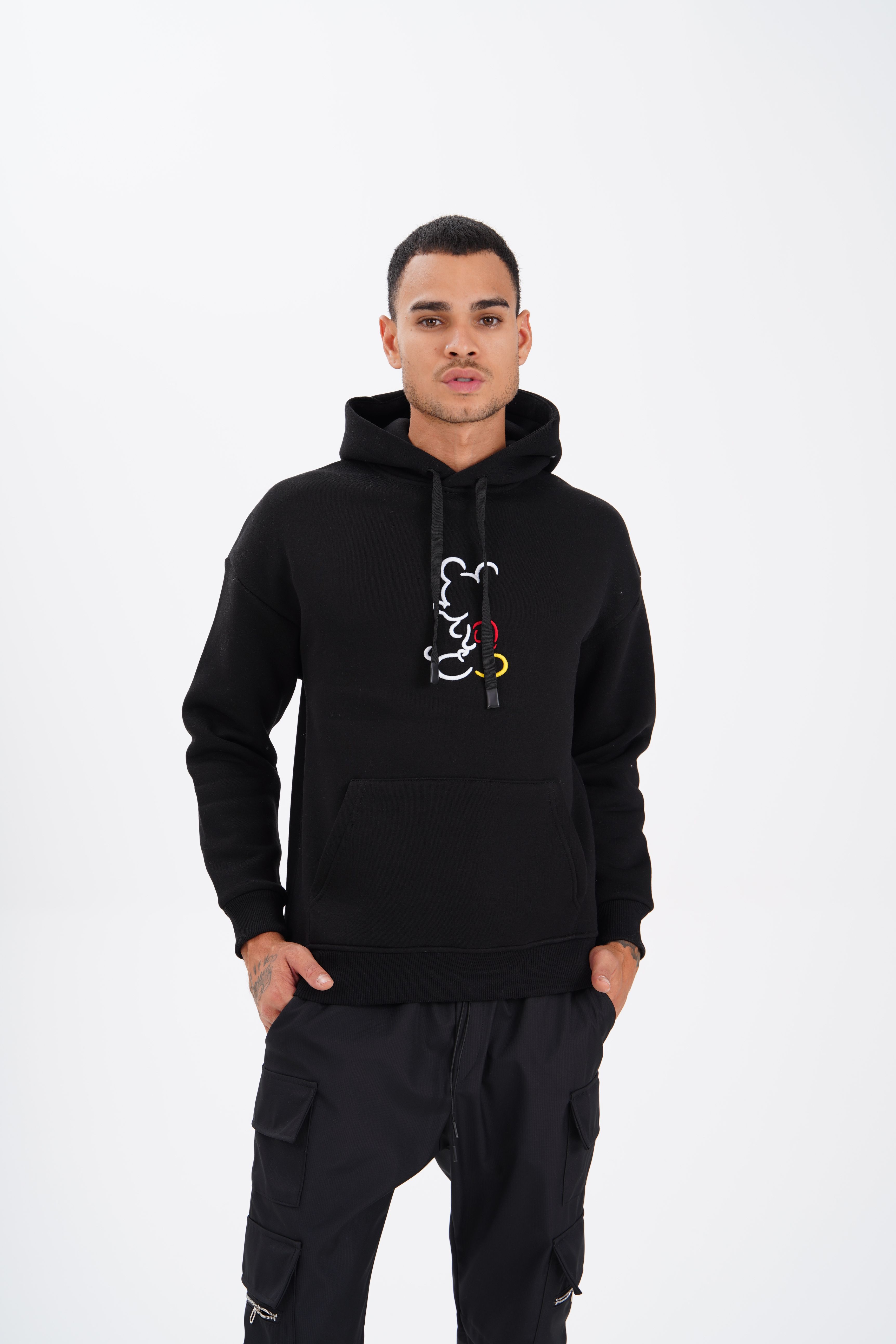 Sudadera con capucha bordada de Mickey