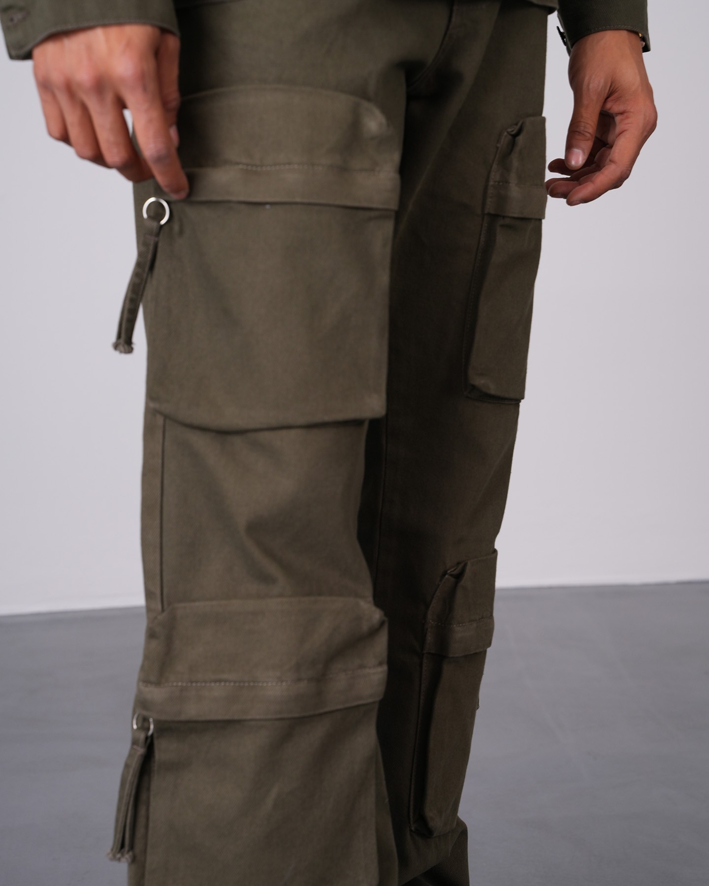 Regular Fit Jacket Trousers Set - Haki