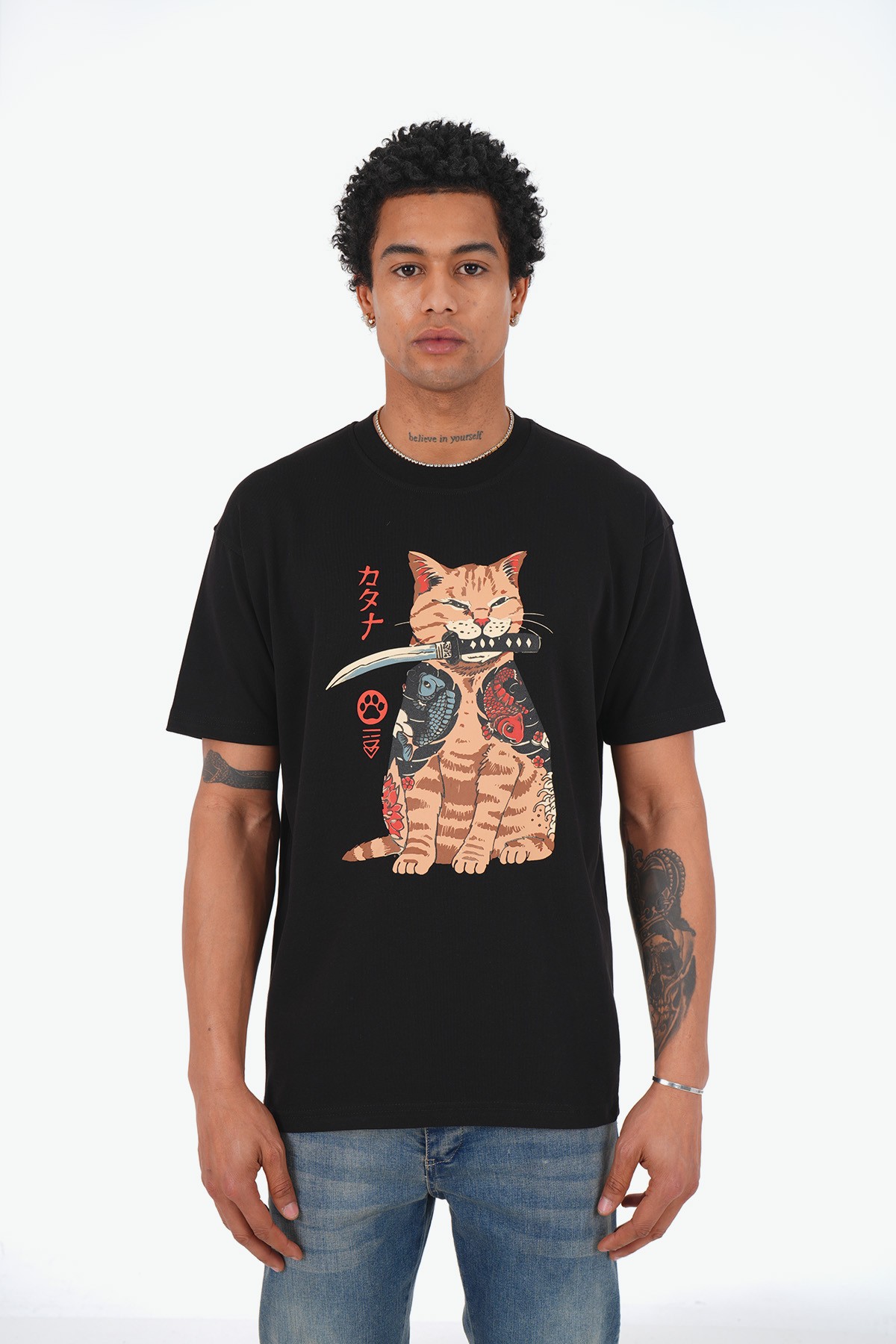Samuray Kedi Tişört