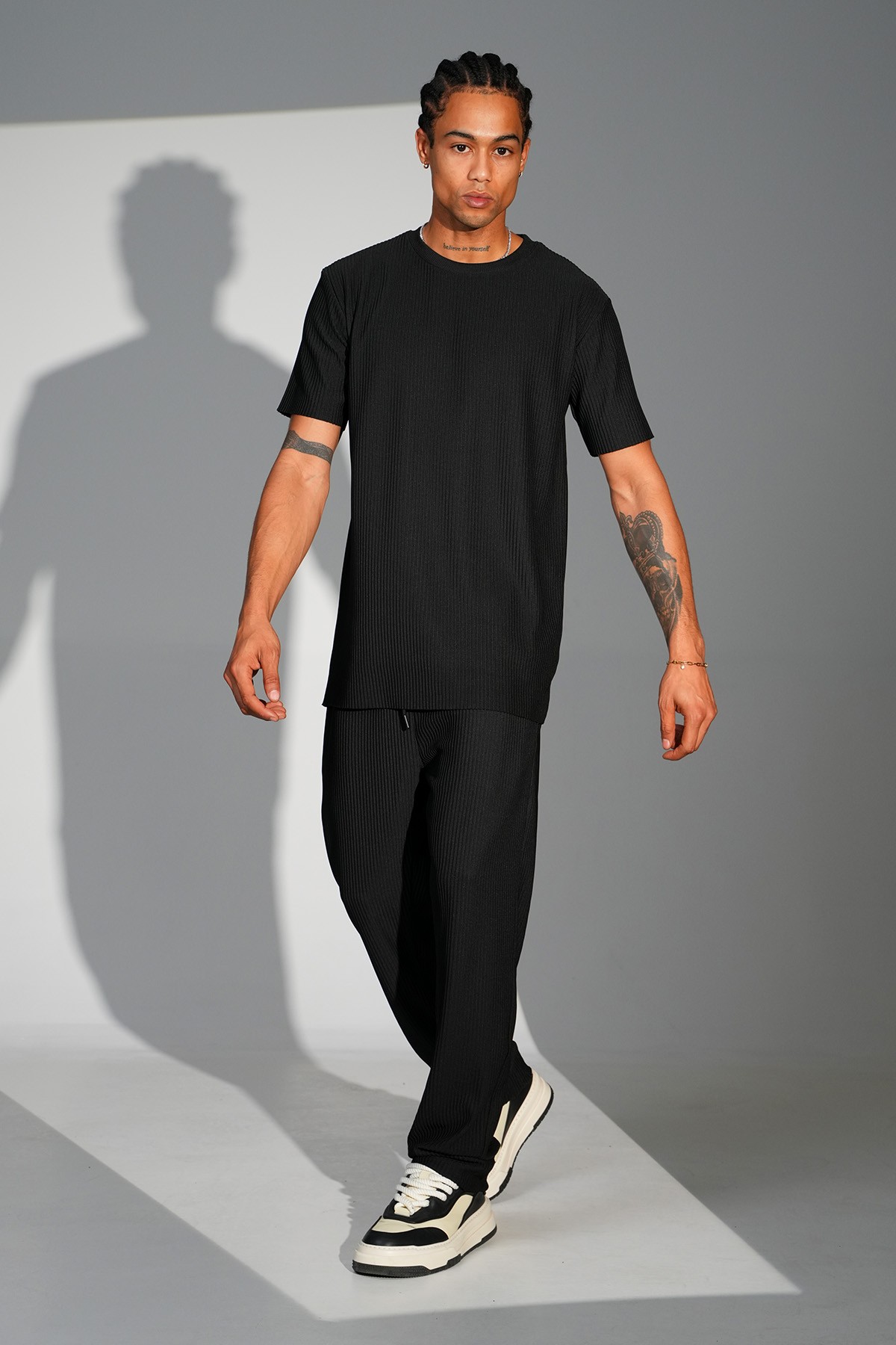 Fitilli Basic Tişört Pantolon Takım