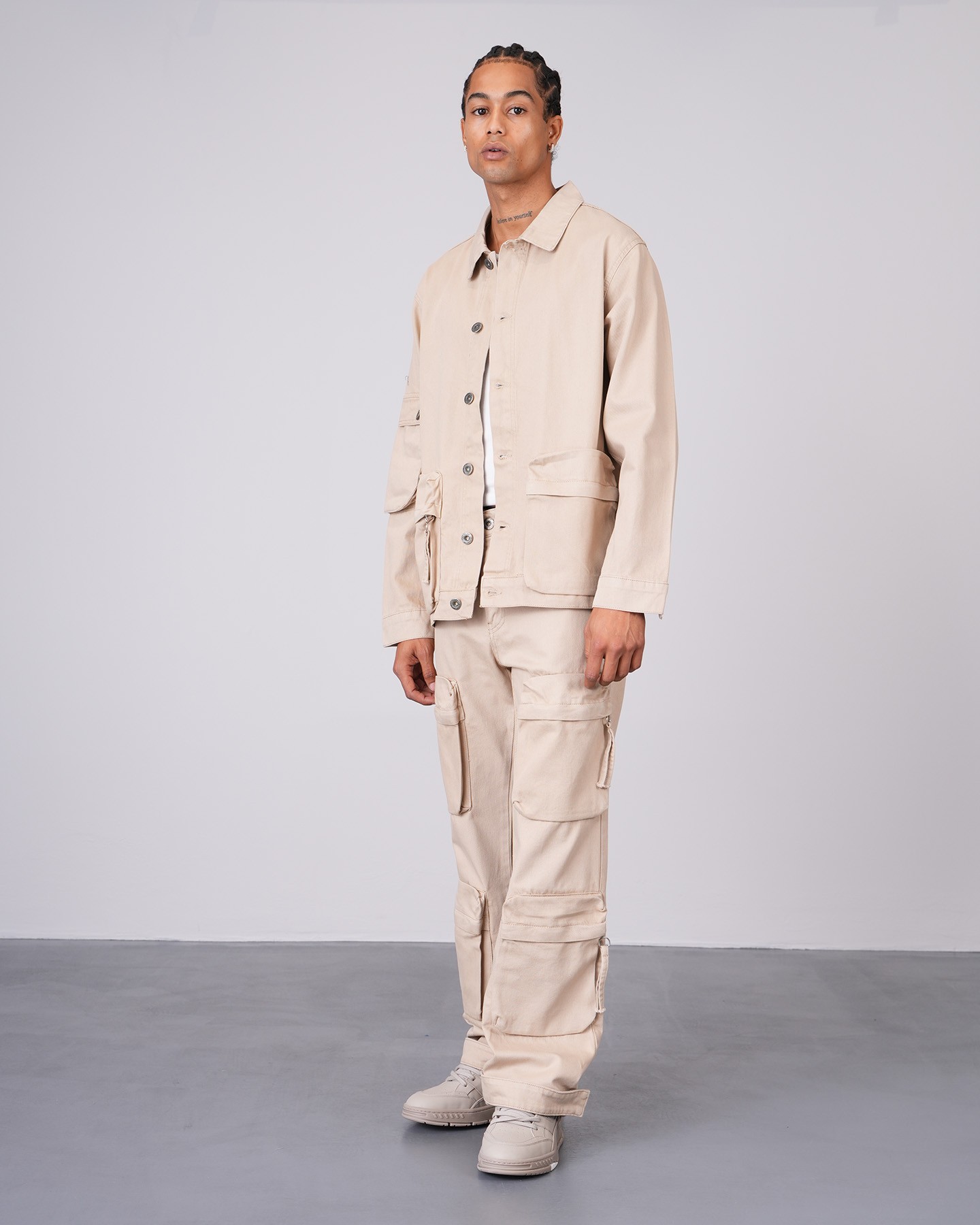 Regular Fit Jacket Trousers Set - Beige