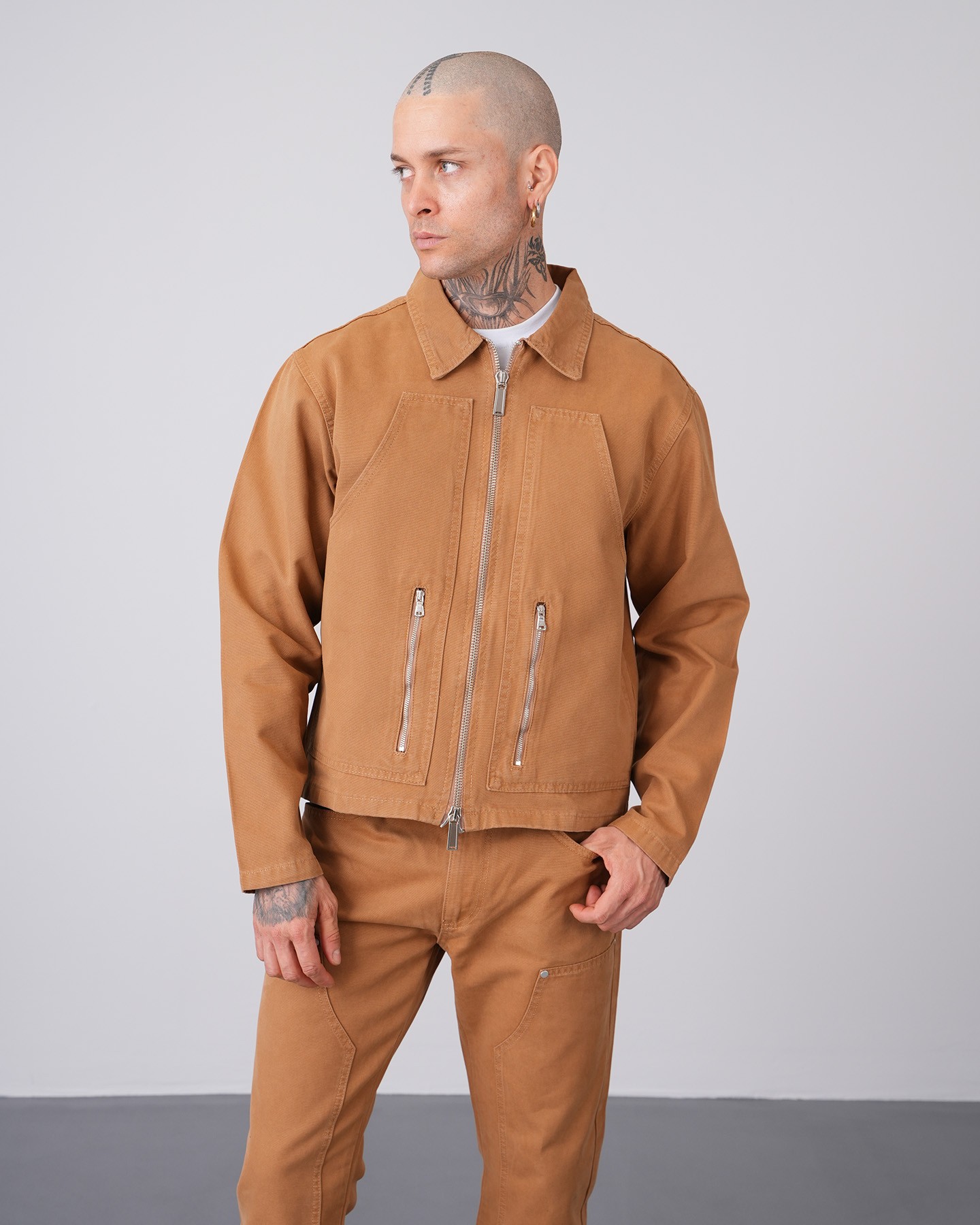 Regular Fit Jacket Trousers Set - Mustard