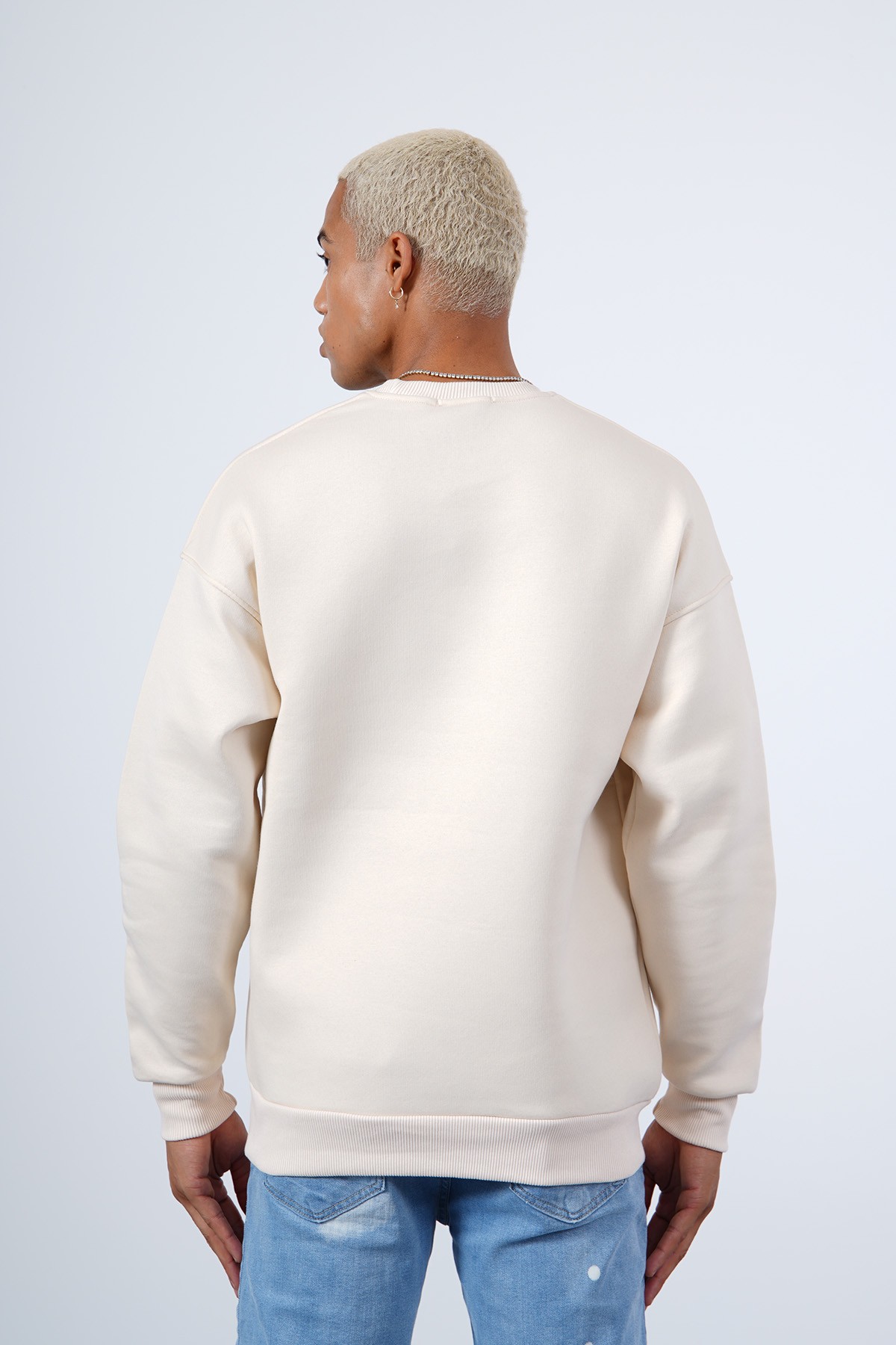 Fearless Embroidered Sweat - Beige