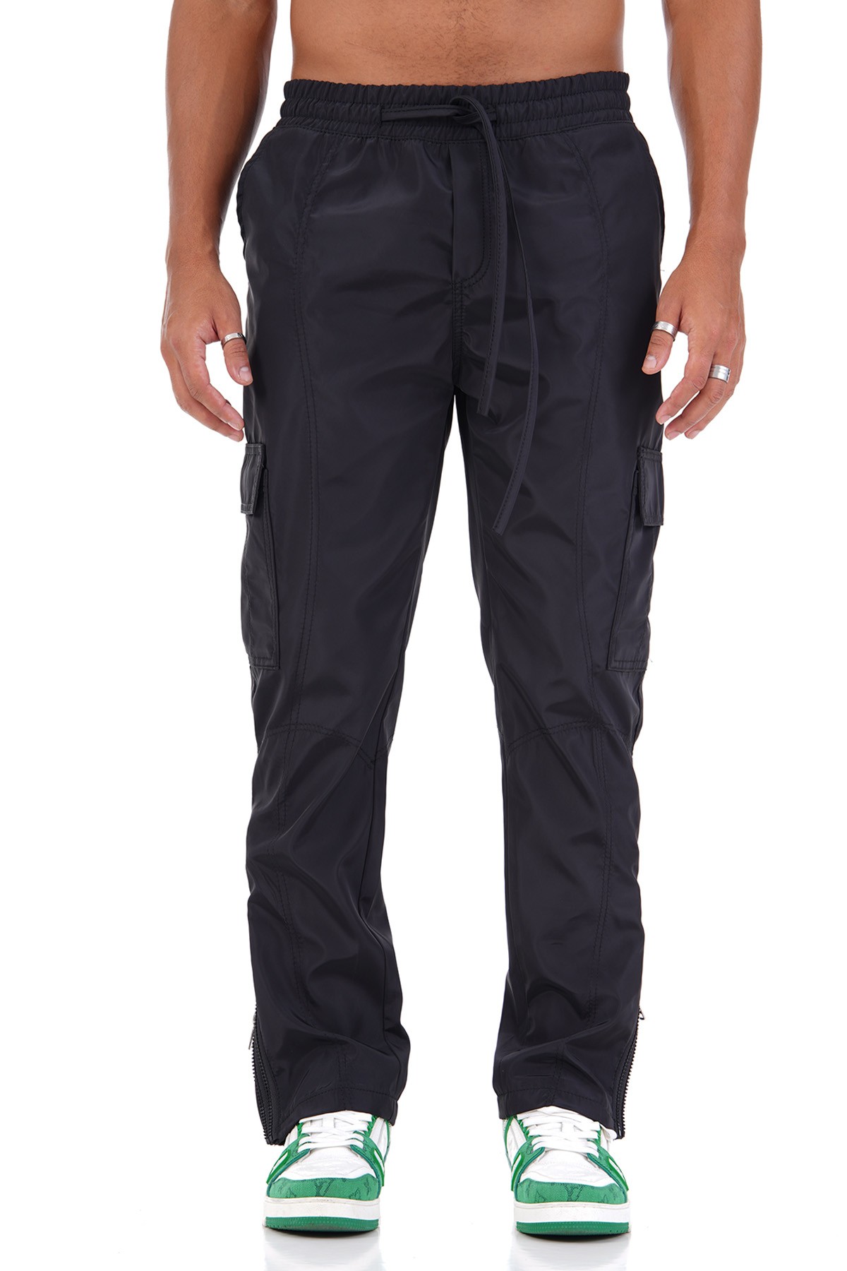 Cargo Trousers with Double Zipper Detail on the Leg
