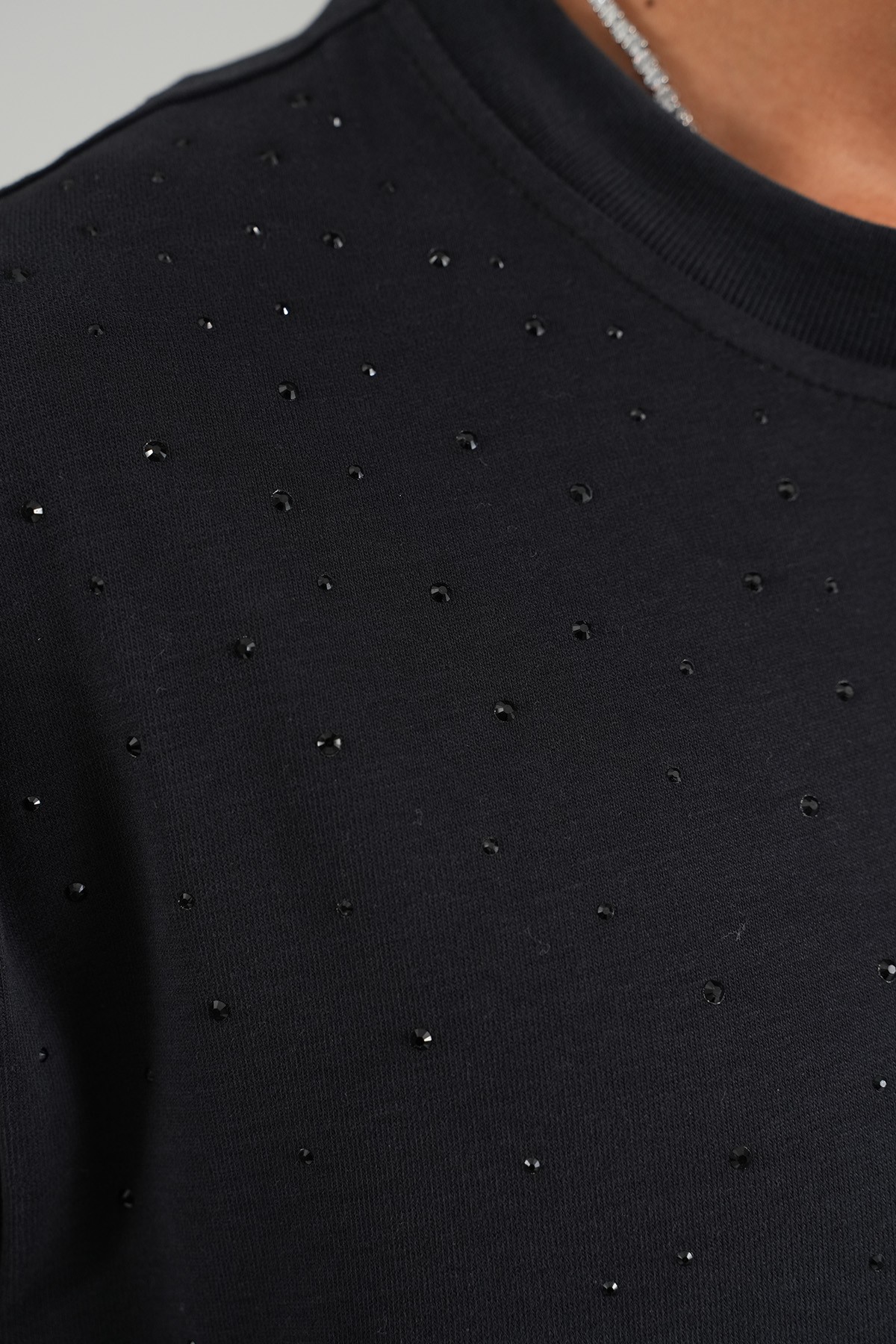 Taş işlemeli Oversize Tişört