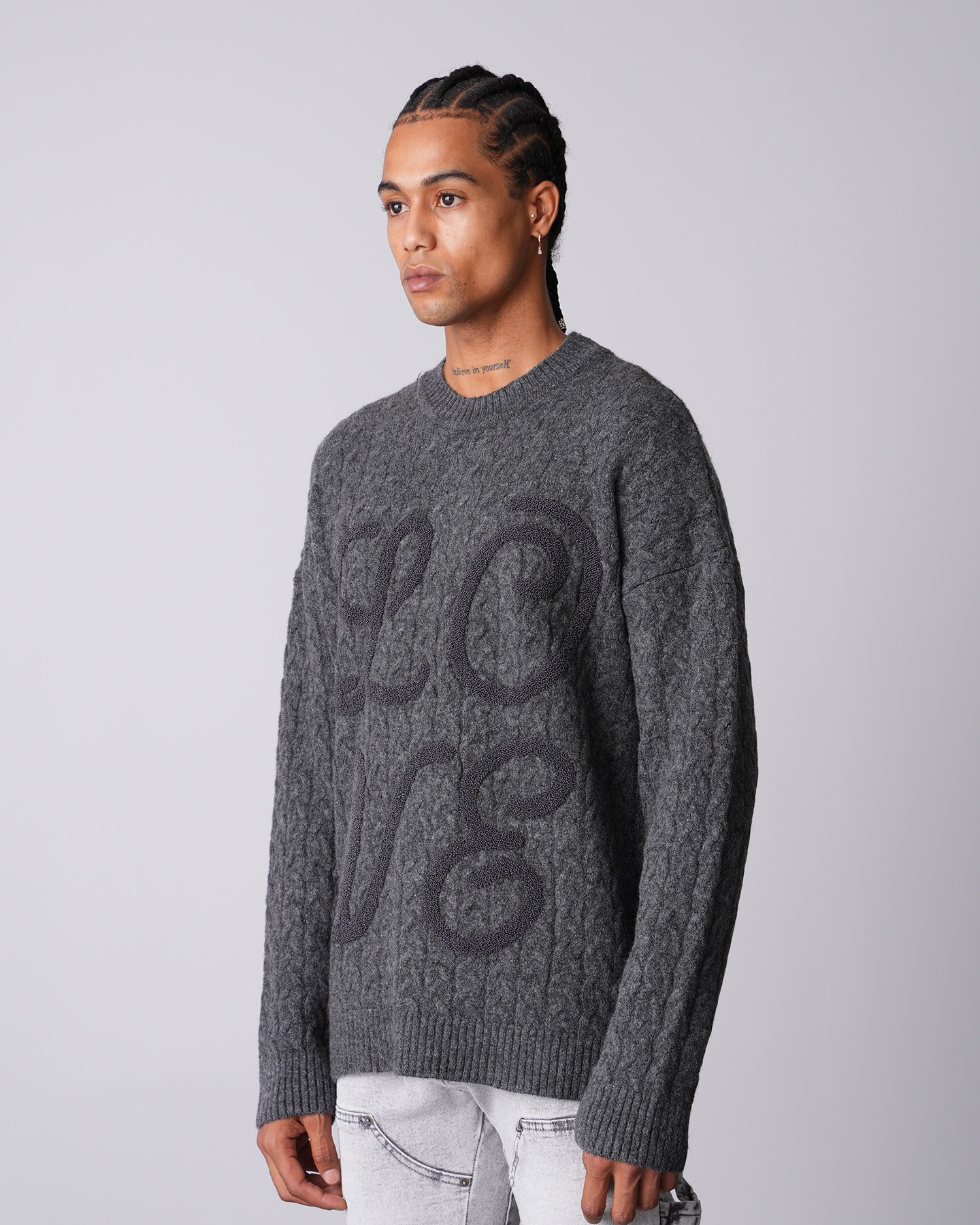 Love Knitted Knitwear Sweater - anthracite