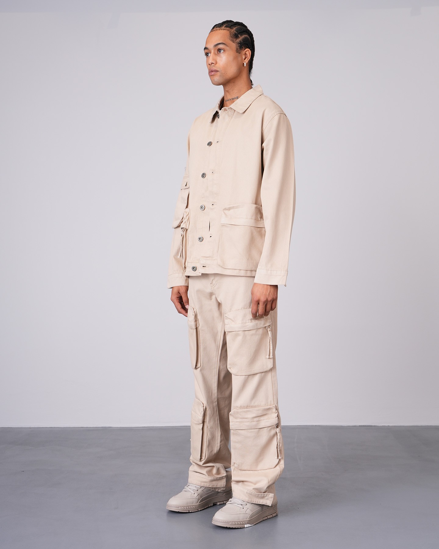 Regular Fit Jacket Trousers Set - Beige