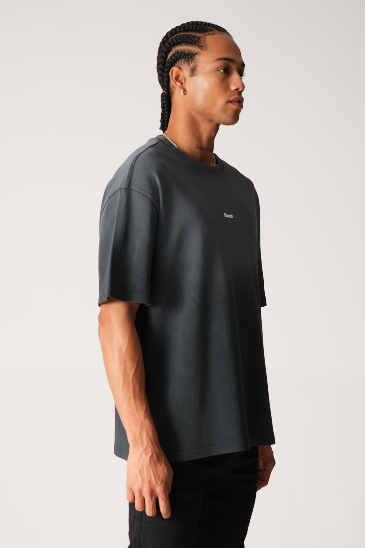 Saint Baskılı Oversize Tişört
