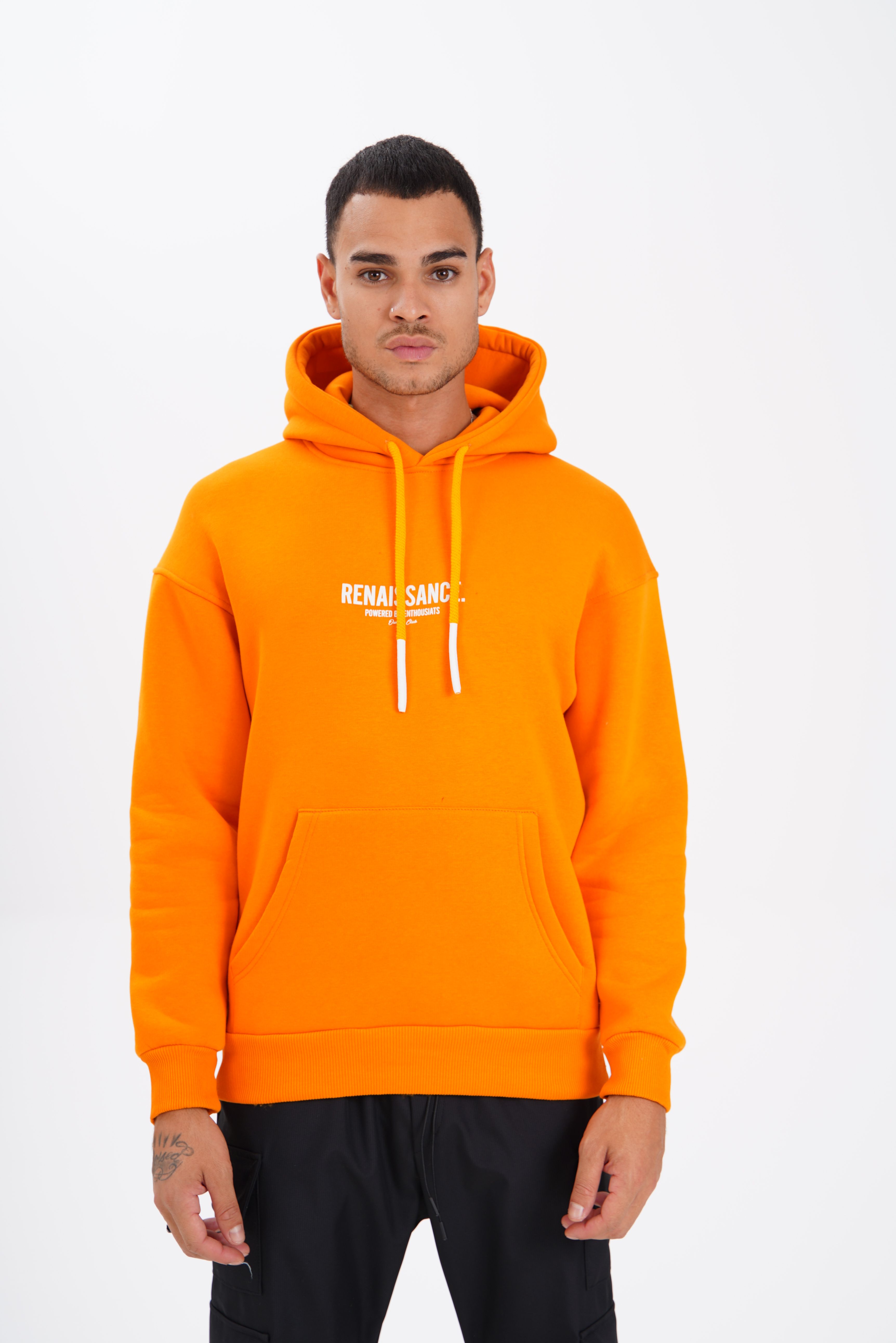 Sudadera con capucha y estampado renacentista - NARANJA