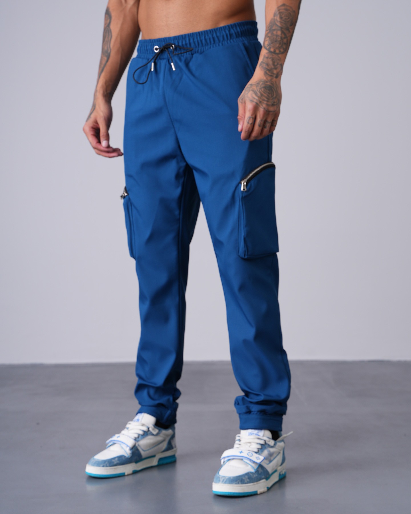 Cargo Trousers with Elastic Waist and Elastic Wrists