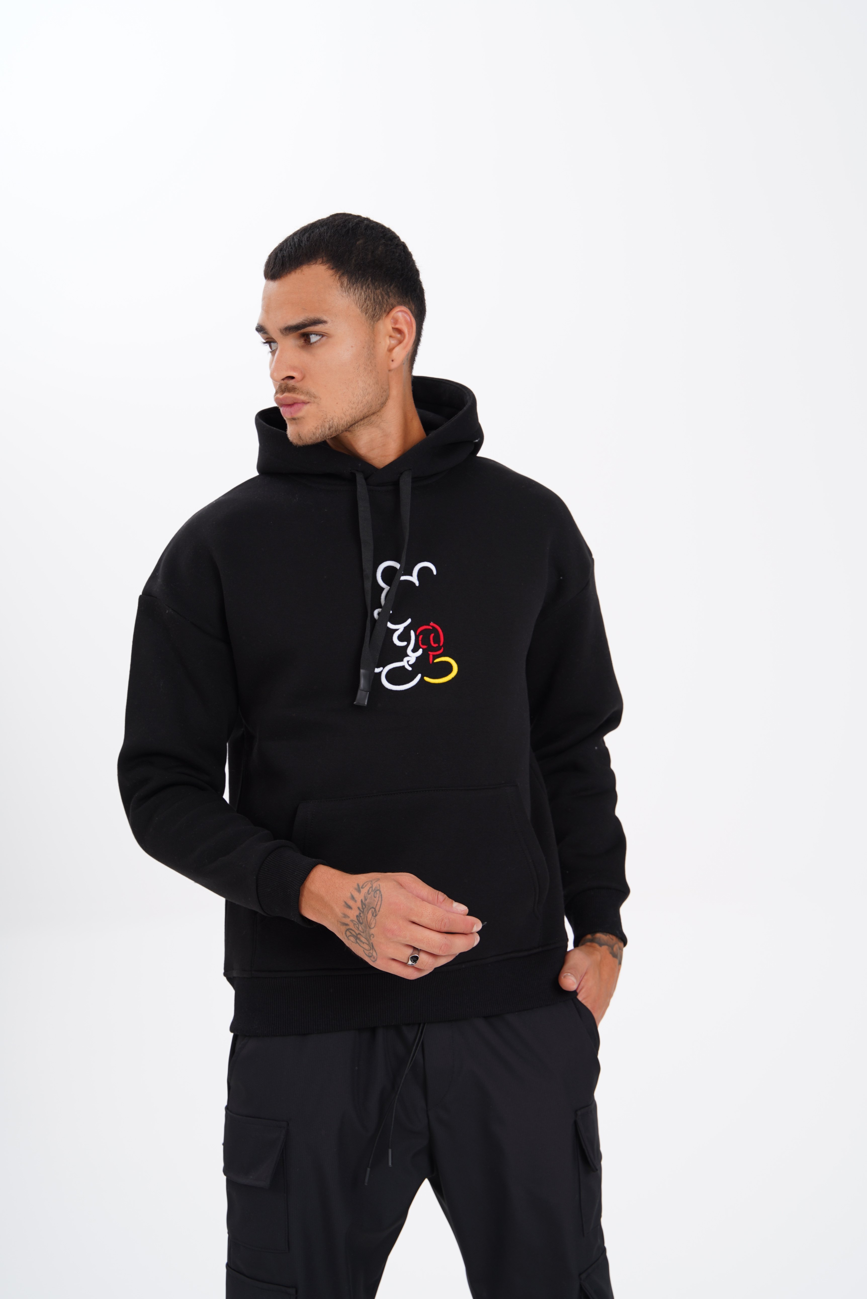 Sudadera con capucha bordada de Mickey