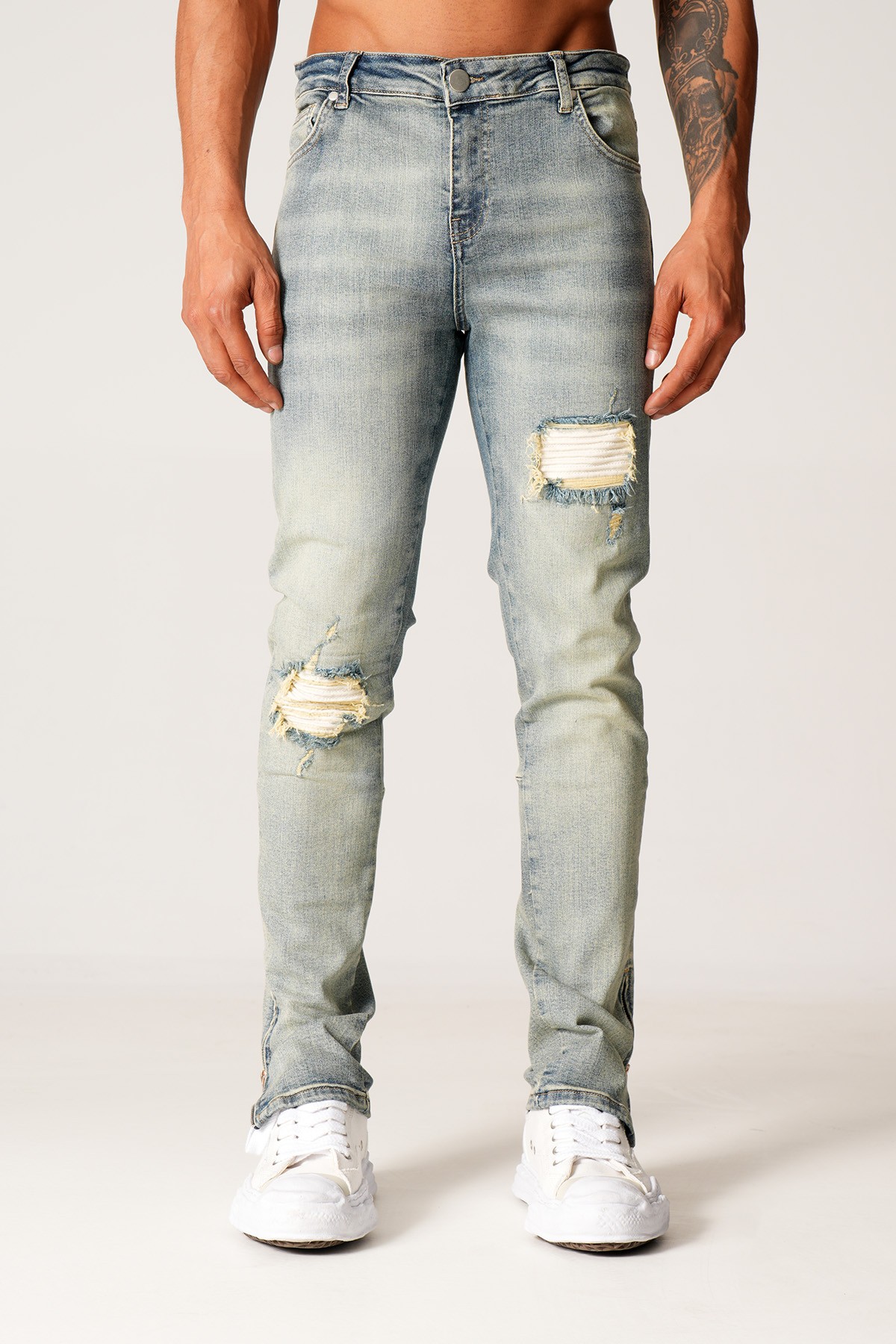 Slim Fit Zipped Kot Pantolon