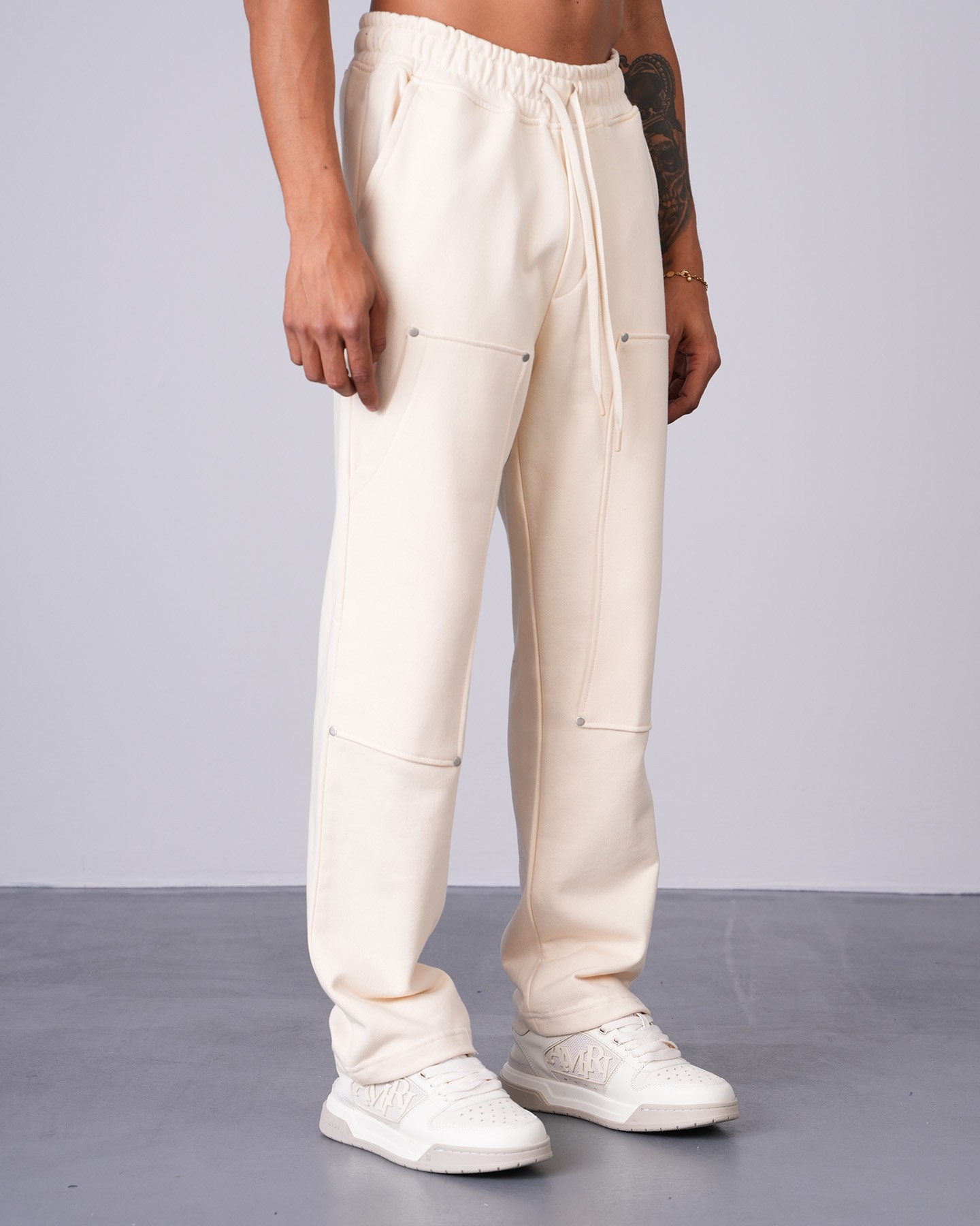 Regular Fit Fleece Trousers - Beige