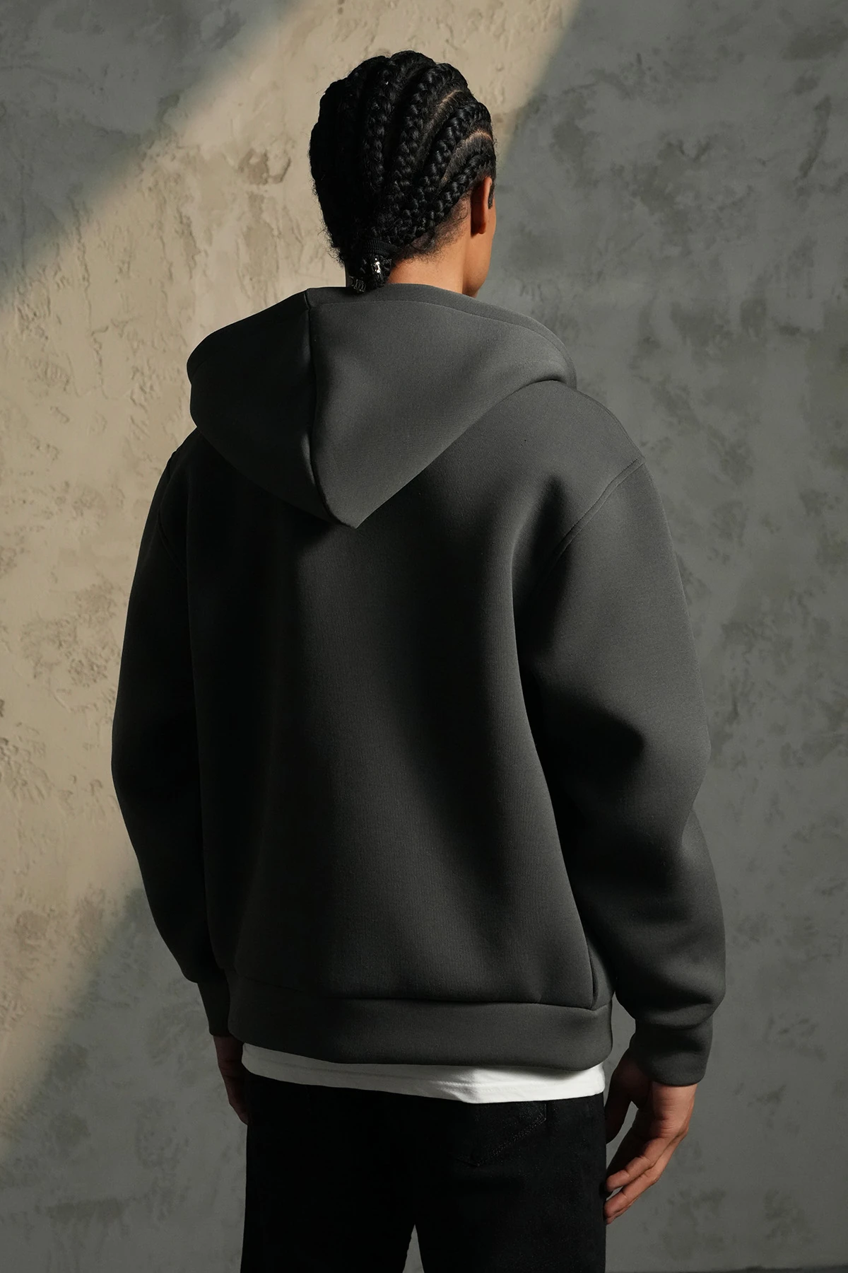 Kapüşonlu Maskeli Fermuarlı Sweatshirt