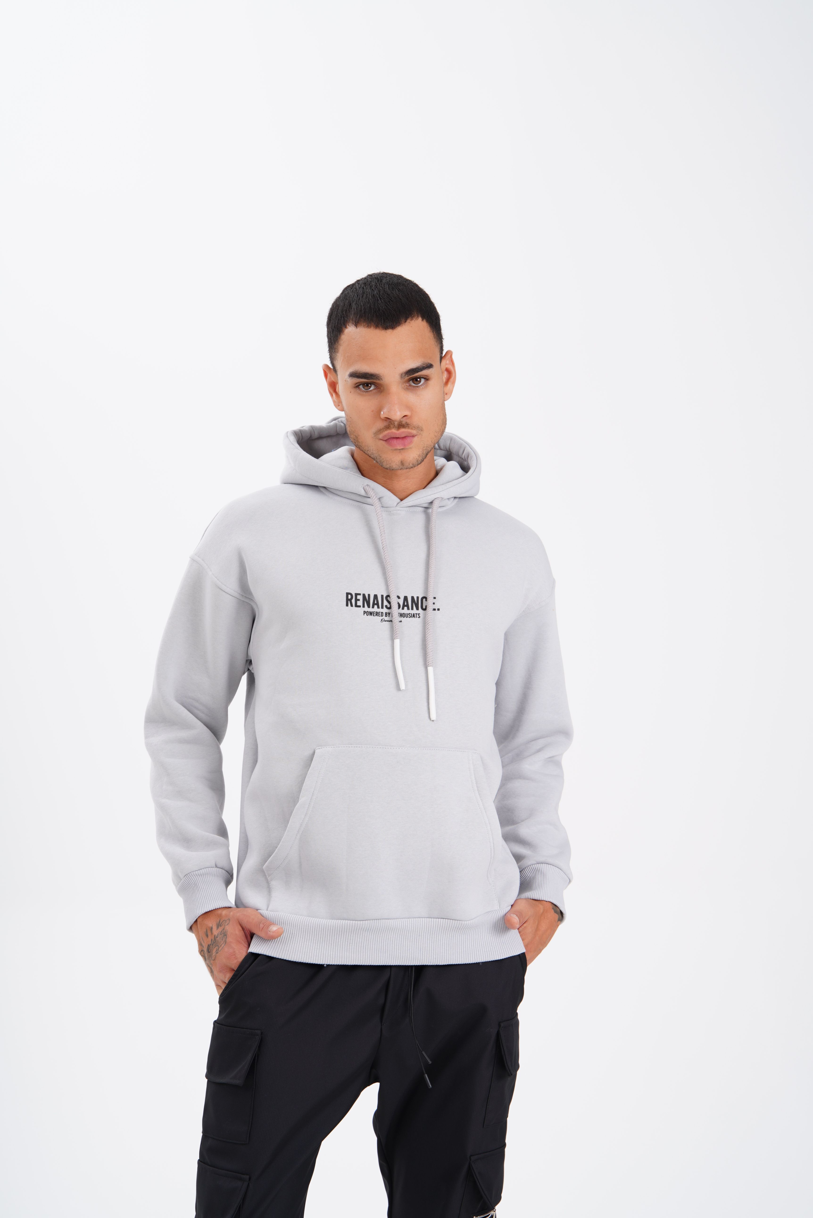 Renaissance Printed Hooded Sweatshirt - gray