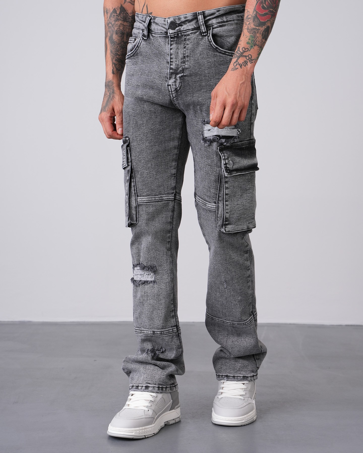 Regular Fit Flare Cargo Jean