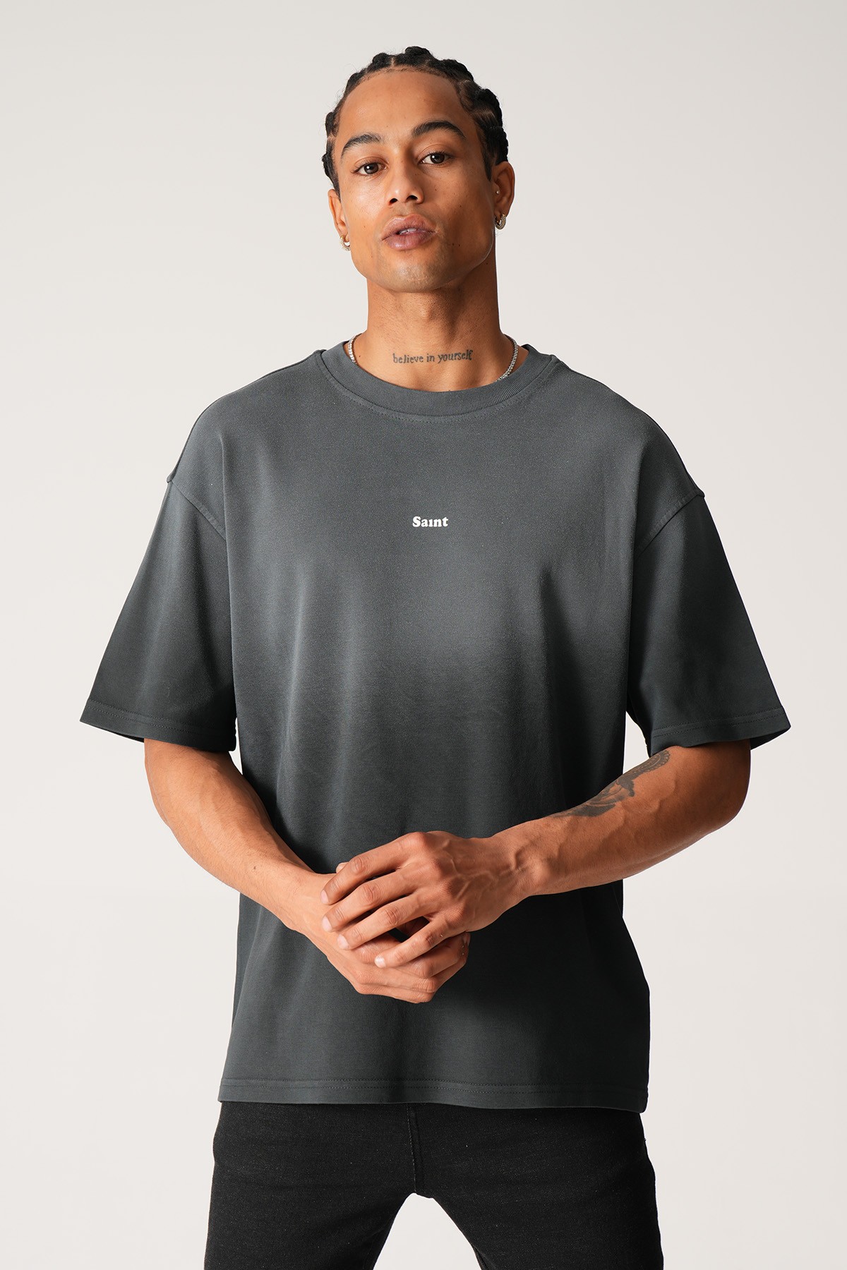 Saint Baskılı Oversize Tişört