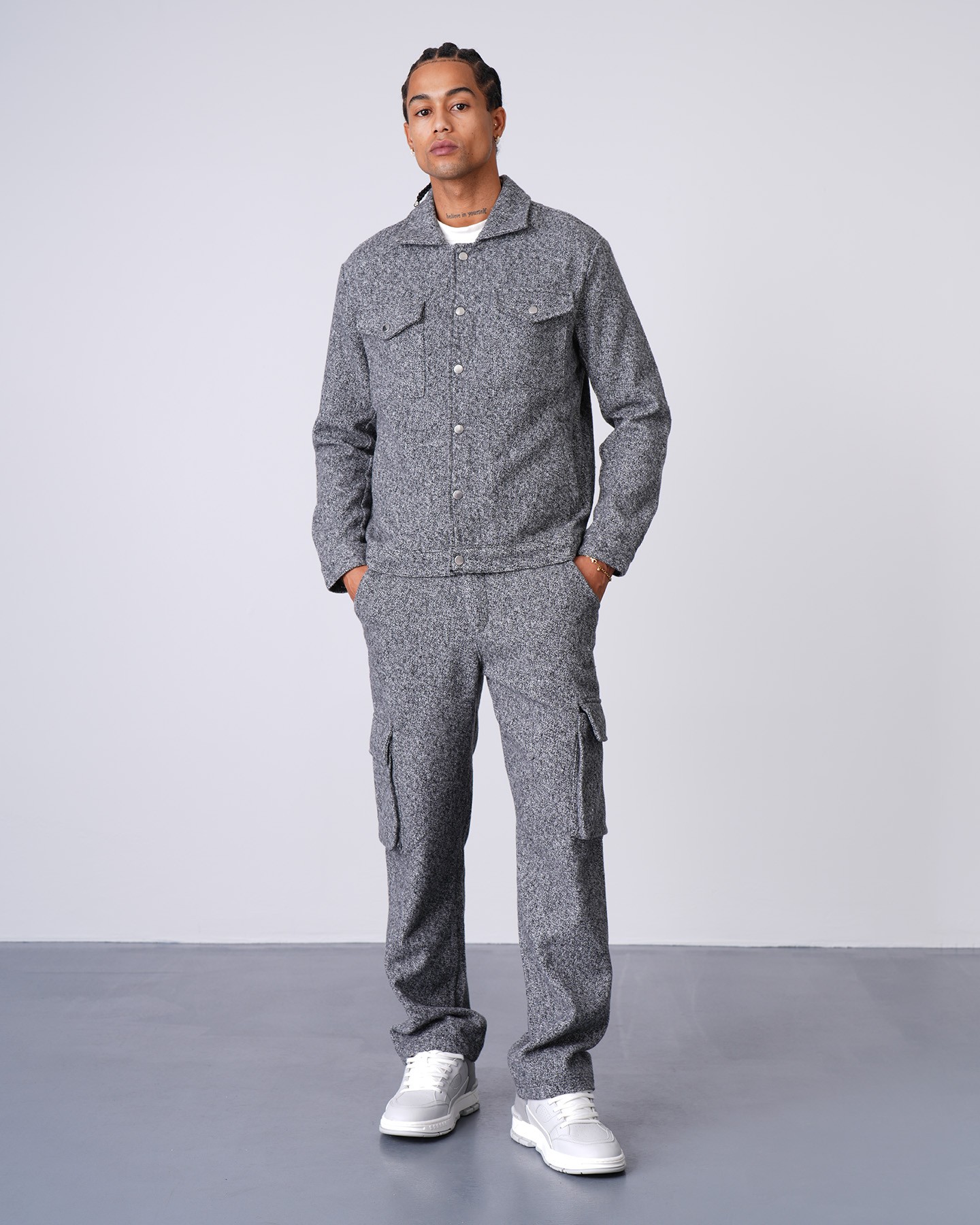 Regular Fit Jacket Trousers Set - anthracite