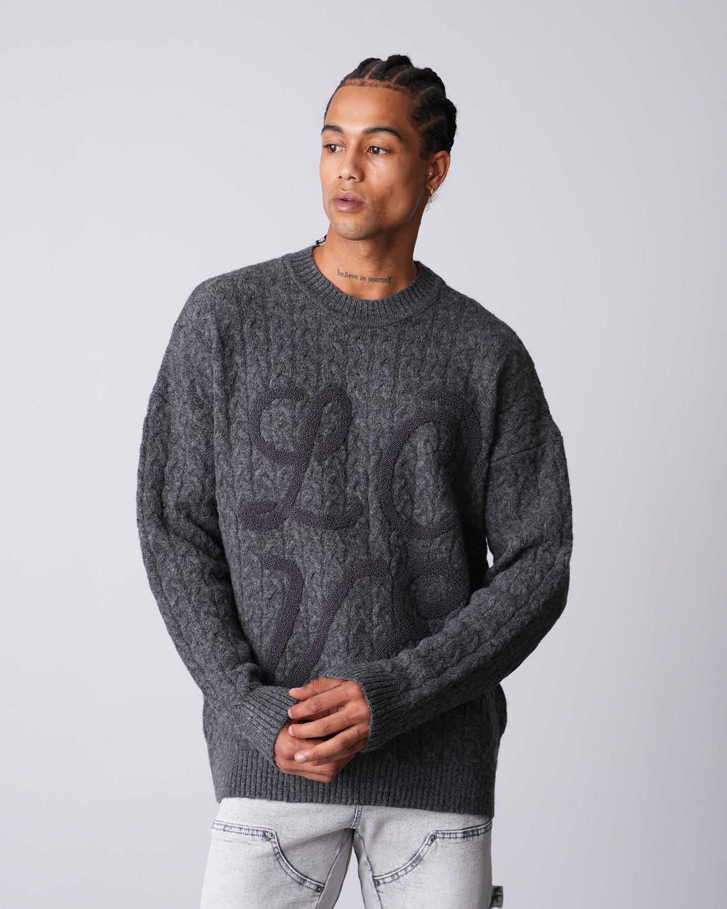 Love Knitted Knitwear Sweater - anthracite