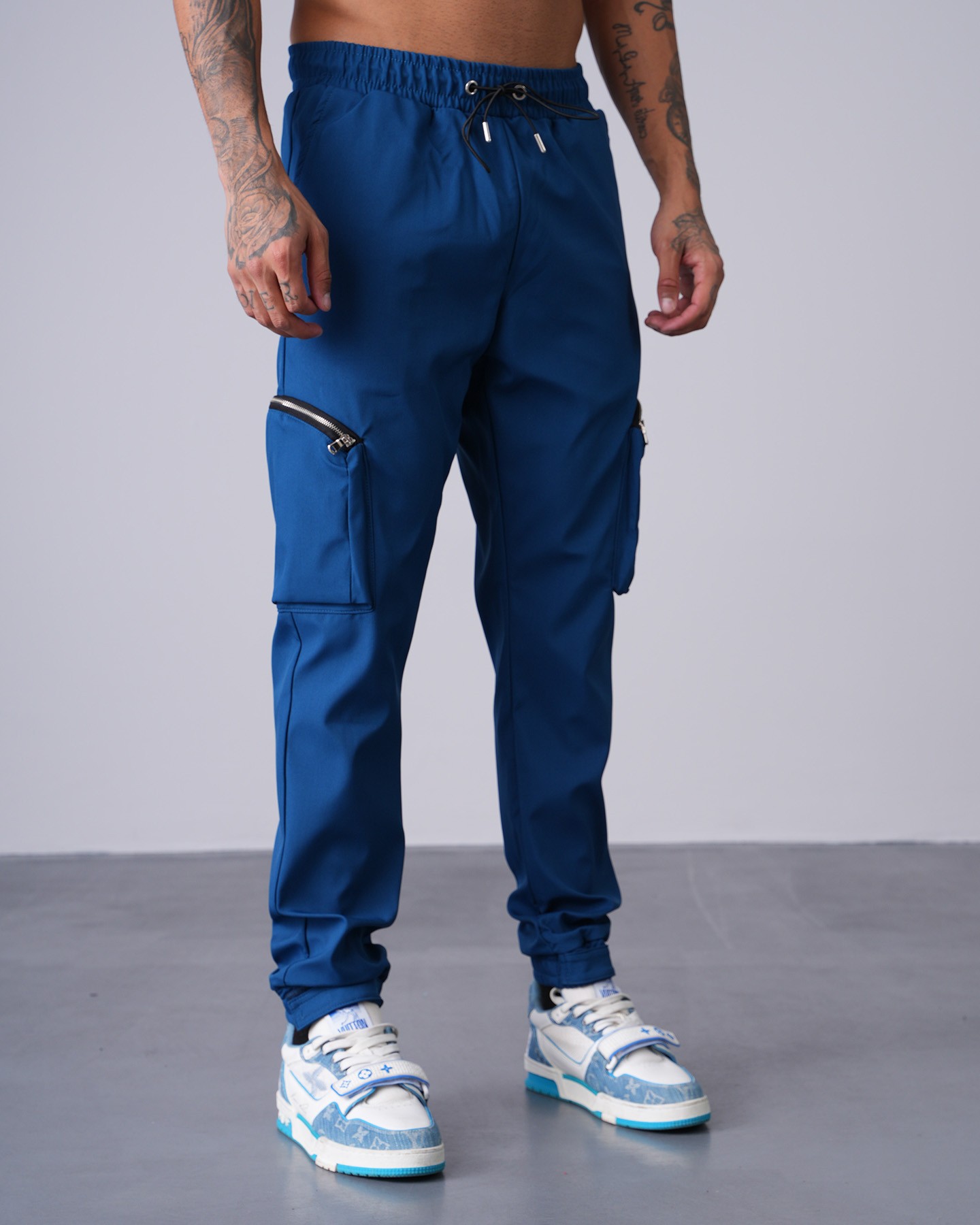 Cargo Trousers with Elastic Waist and Elastic Wrists