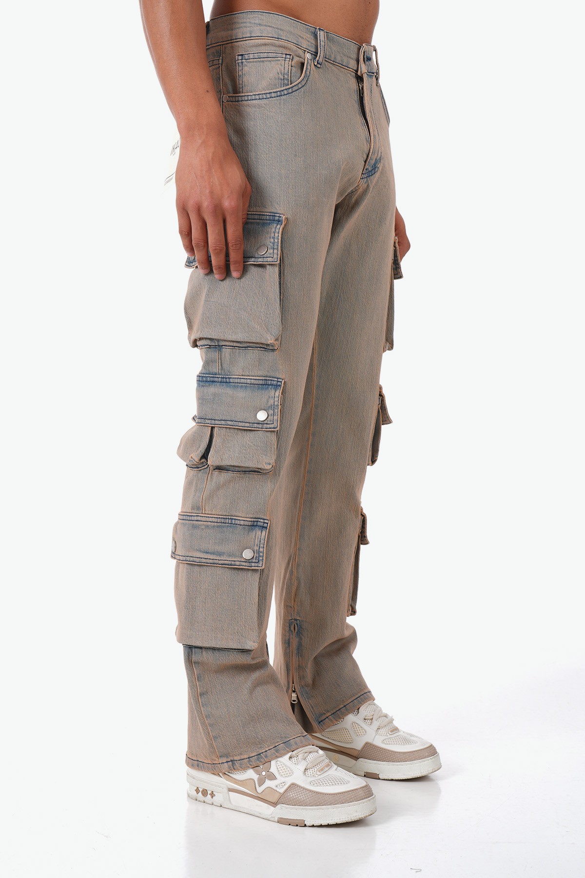 Regular Fit Zipped Cargo Jean