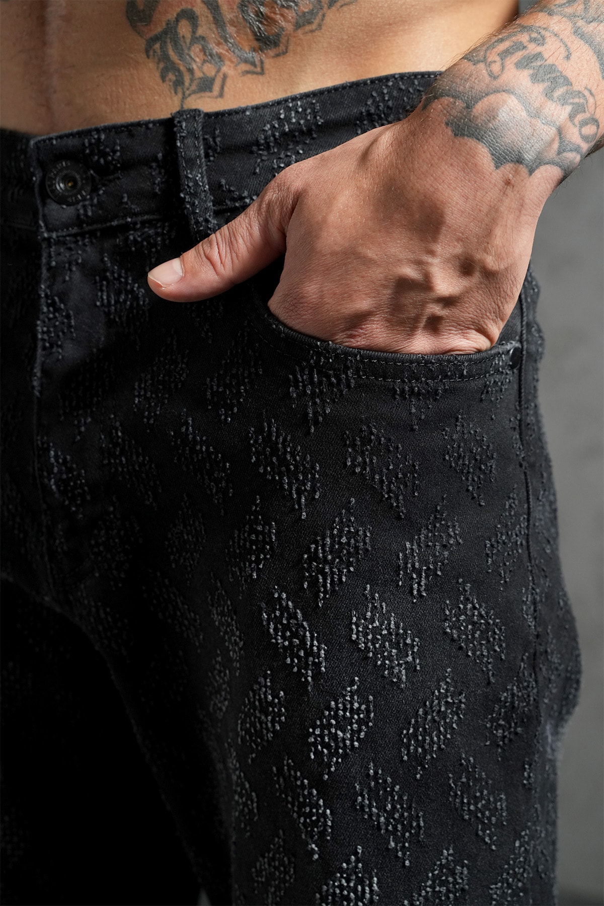 Püskül Desen Flare Kot Pantolon