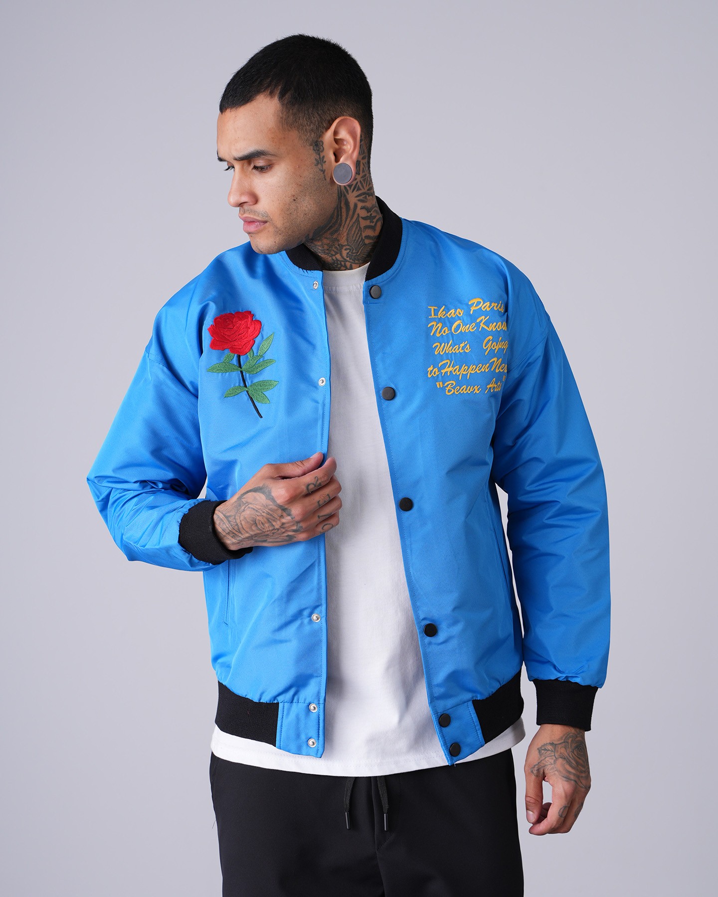 Rose Motif College Jacket