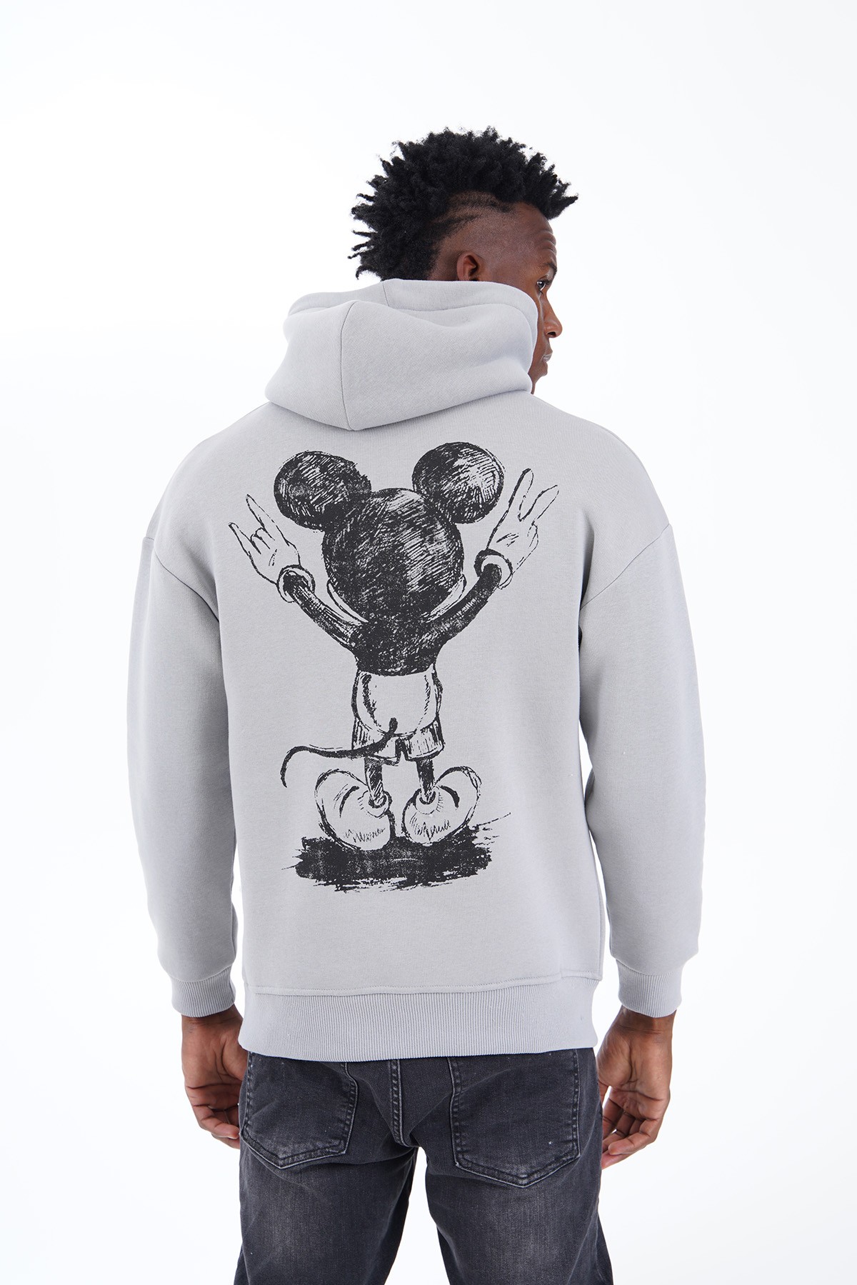 Usual Suspect Printed Hooded Sweatshirt - gray