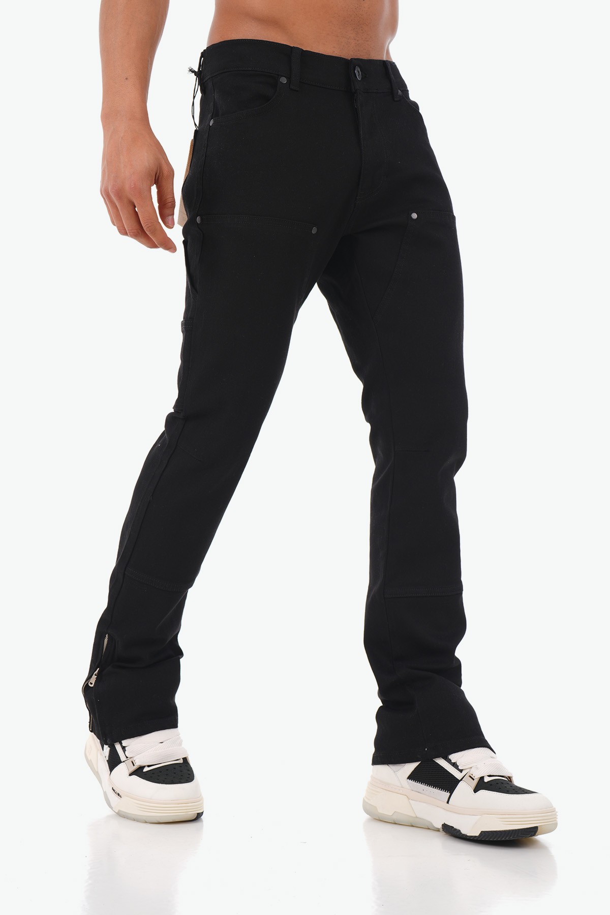 Yan Cep Detaylı Zipped Kot Pantolon