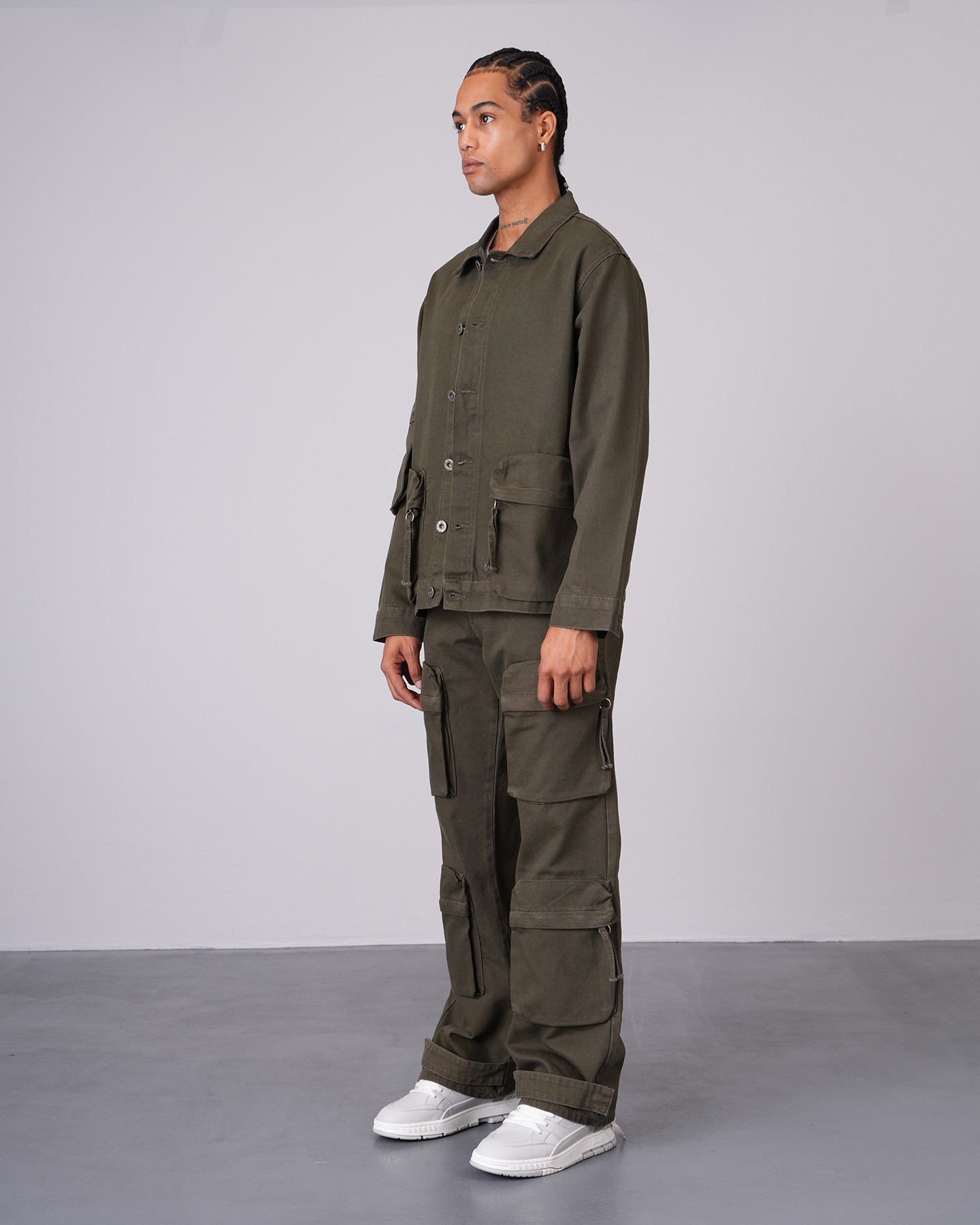 Regular Fit Jacket Trousers Set - Haki