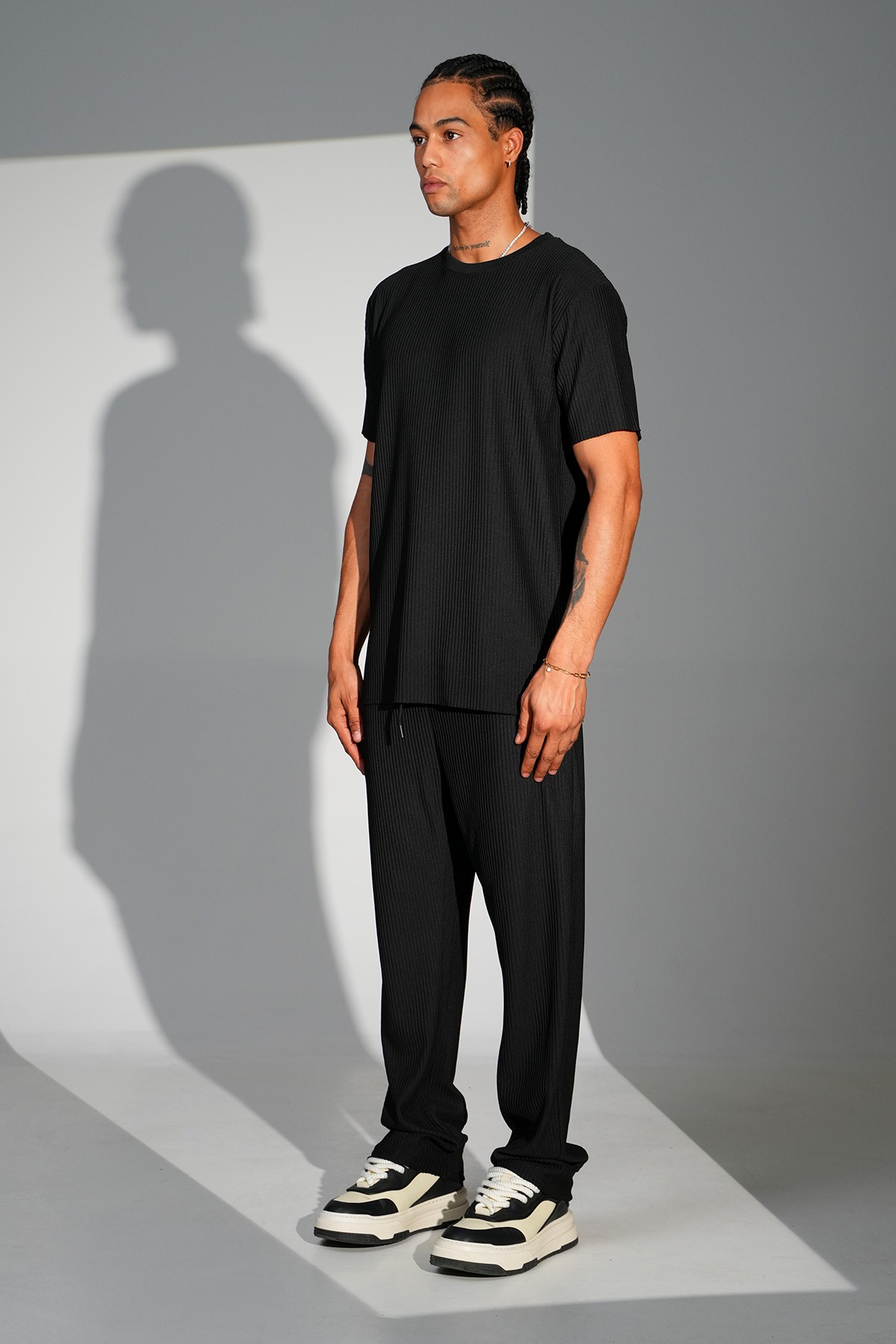 Fitilli Basic Tişört Pantolon Takım