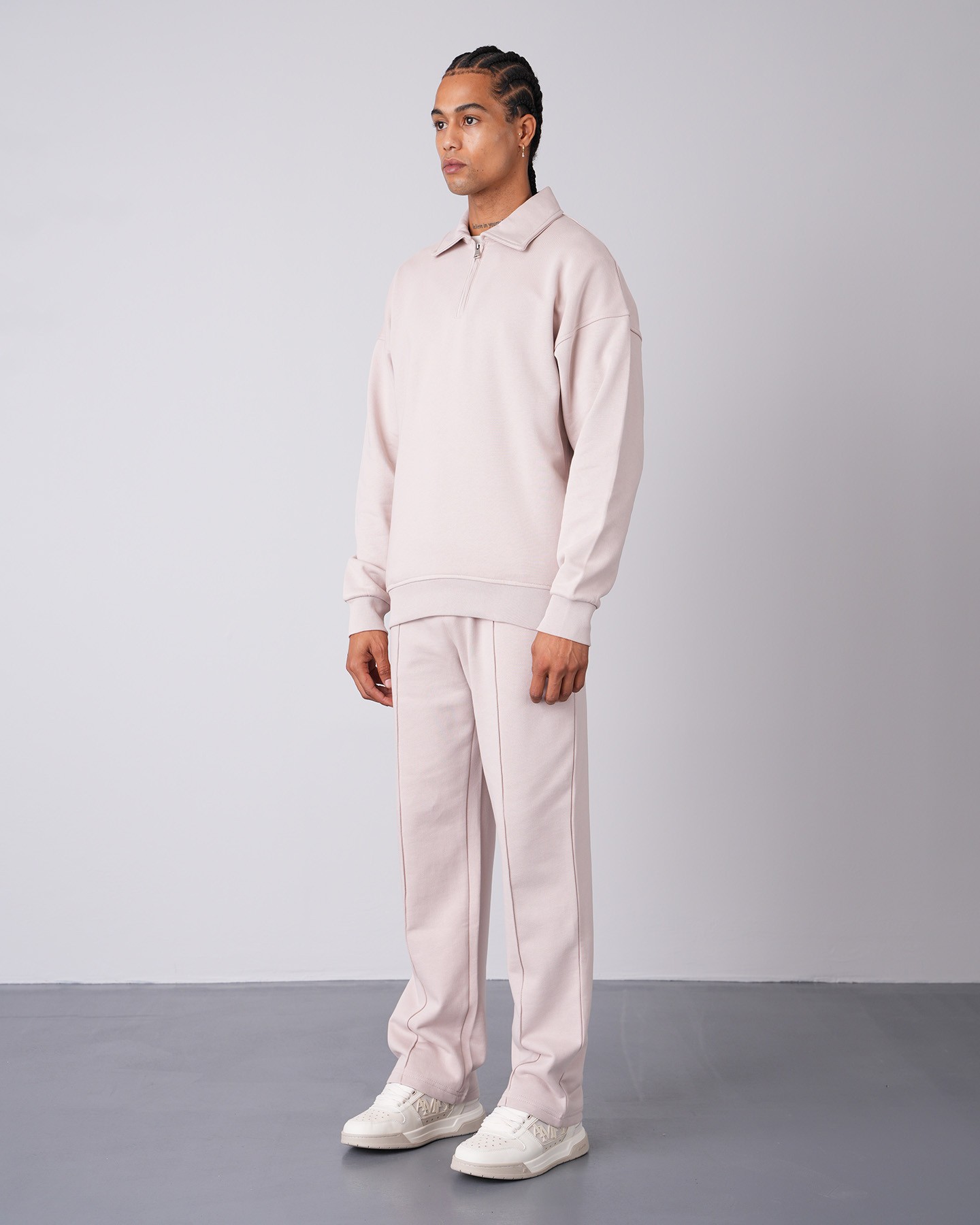 Sweatshirt Trousers Double Set - Beige