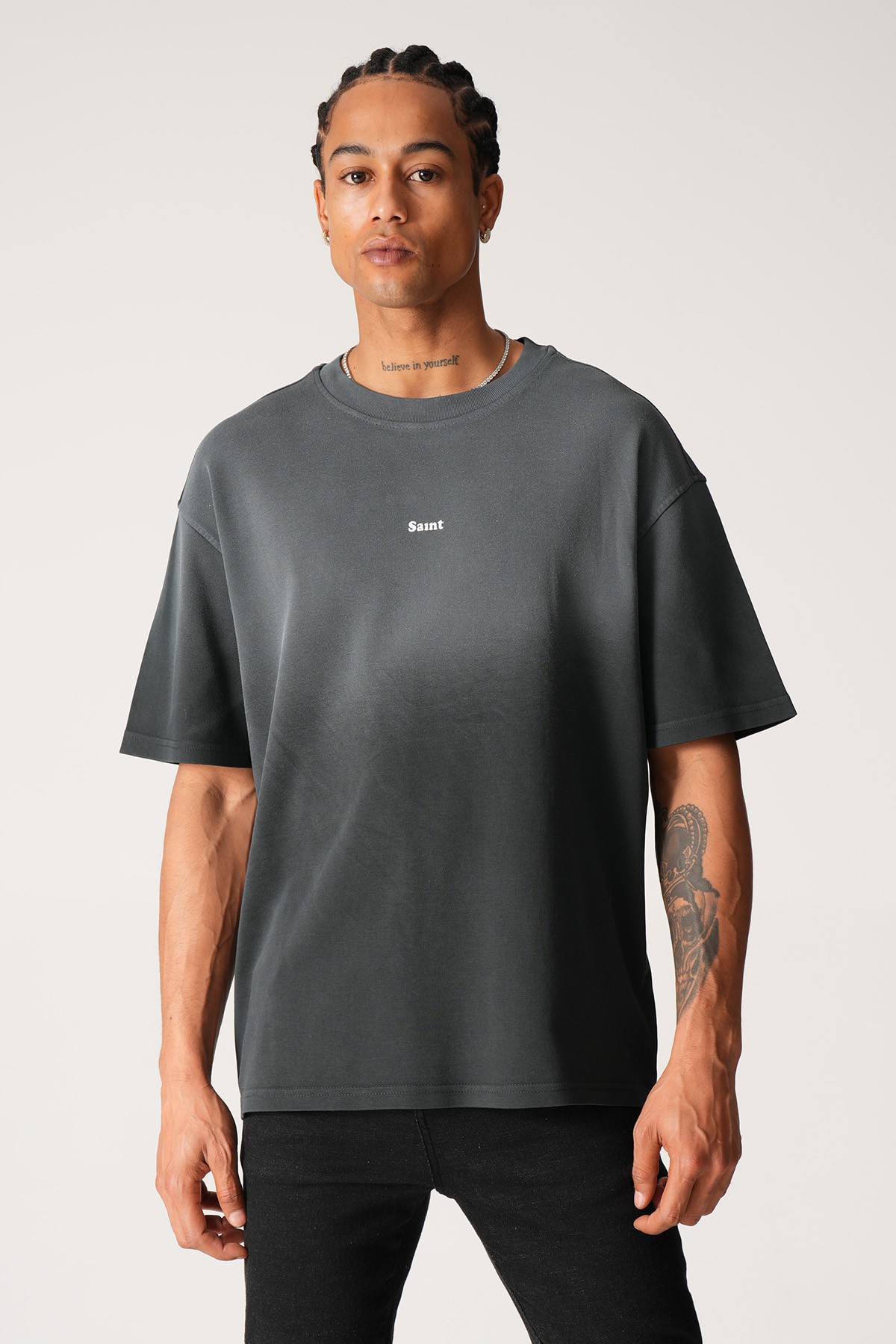 Saint Baskılı Oversize Tişört