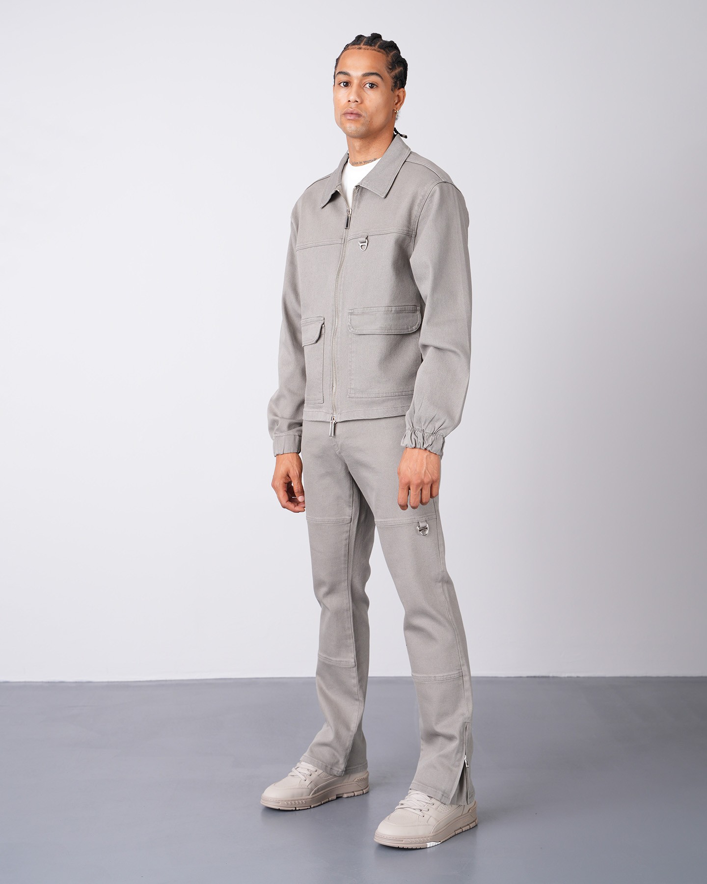 Regular Fit Jacket Trousers Set - chrome