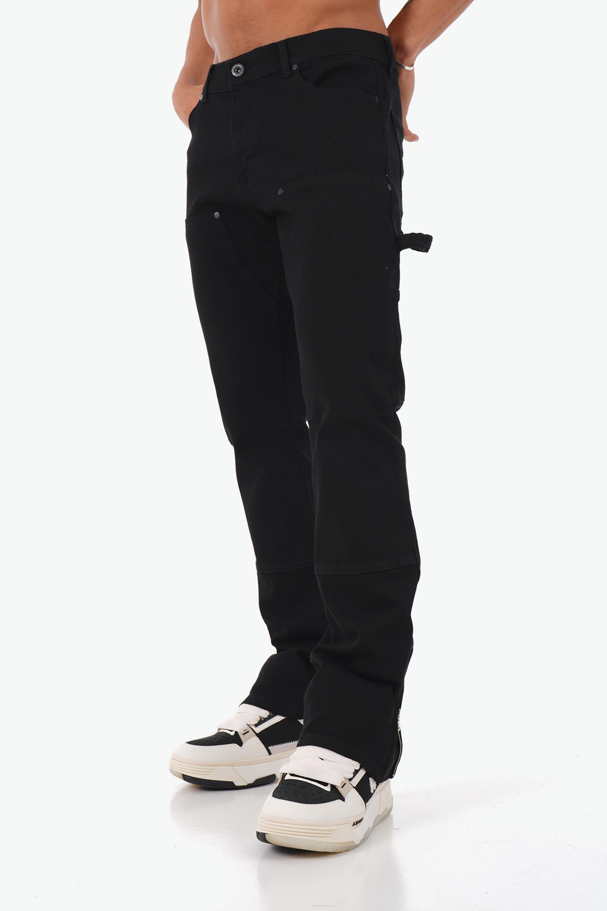 Yan Cep Detaylı Zipped Kot Pantolon