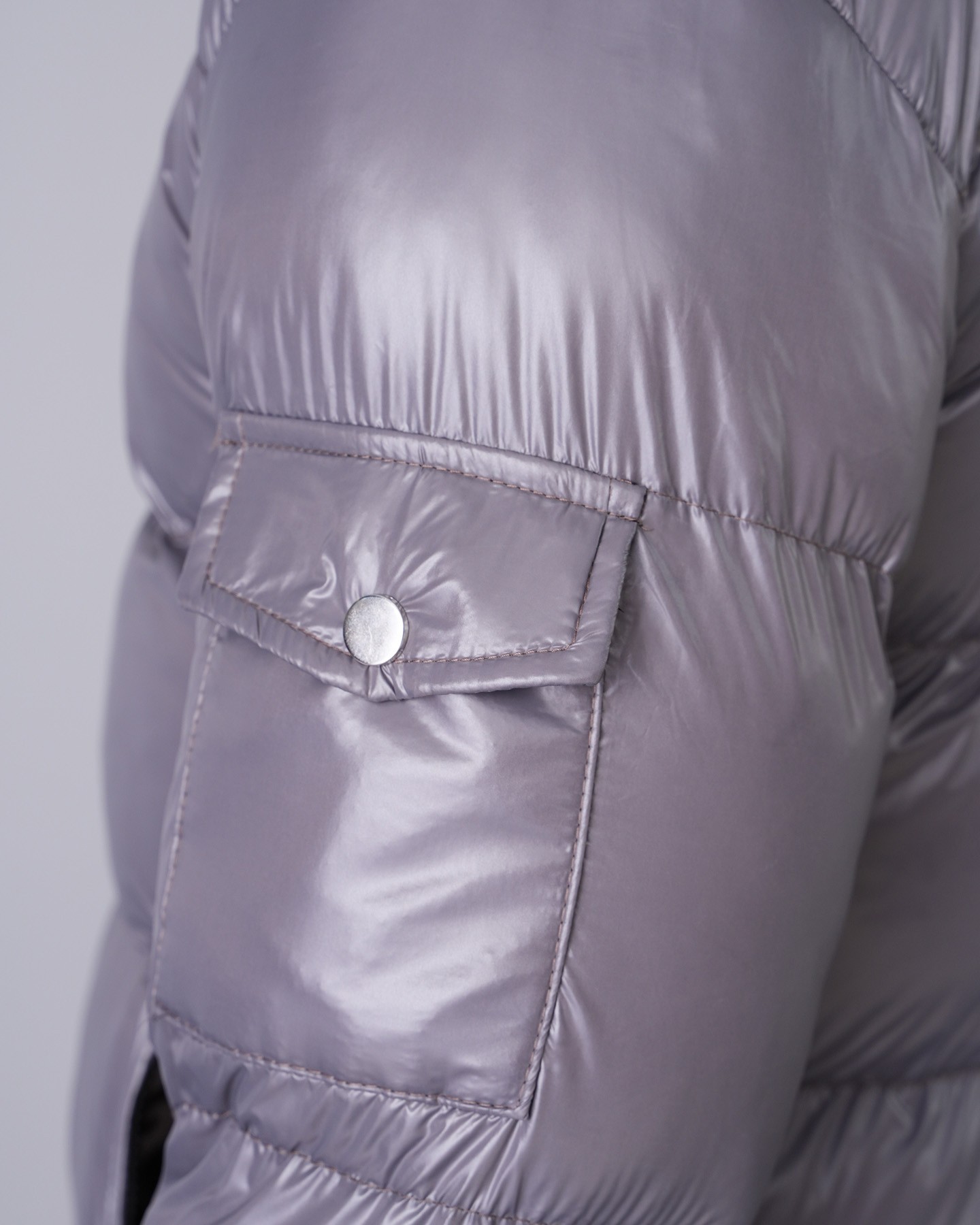 Shiny Hooded Puffer Jacket - anthracite