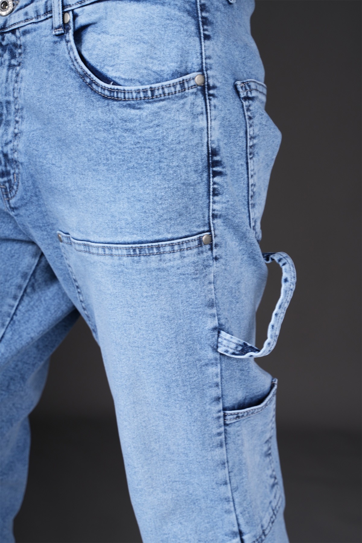 Yan Cep Detaylı Zipped Kot Pantolon