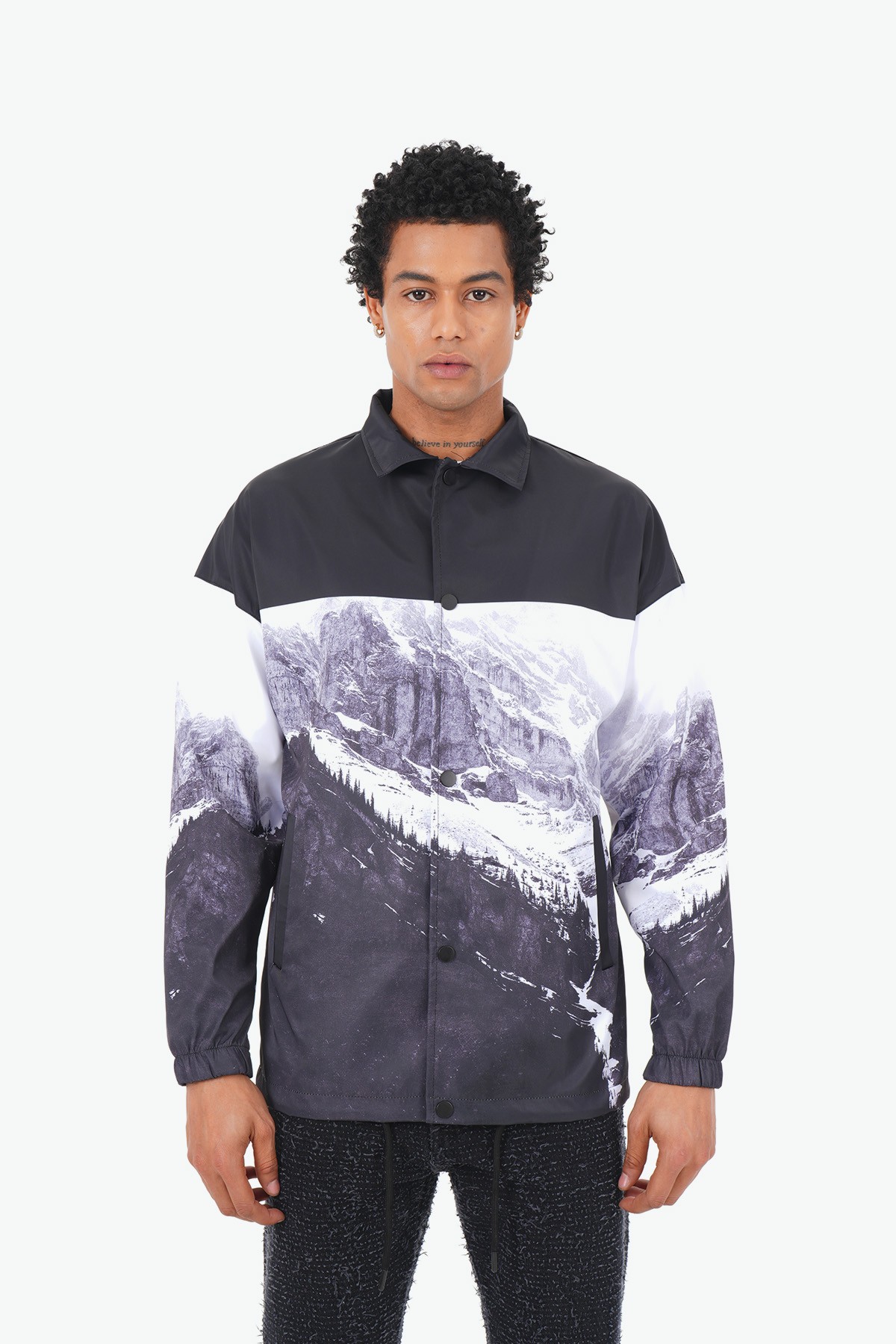 Mountain Pattern College Jacket