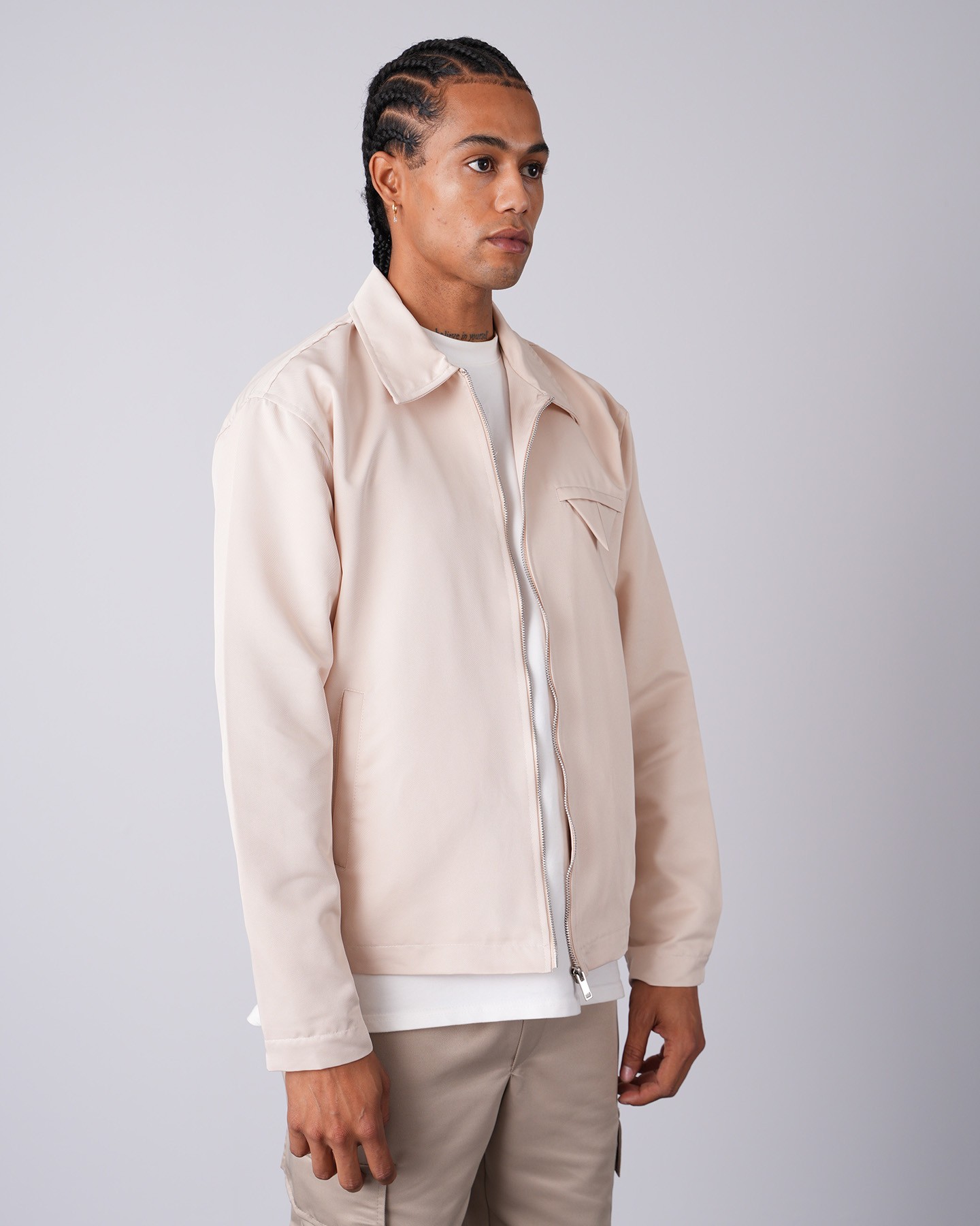 Lisbon Zipper Jacket - Beige