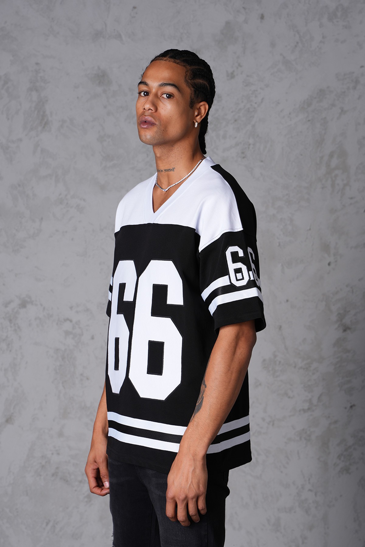 66 Baskılı Oversize Tişört