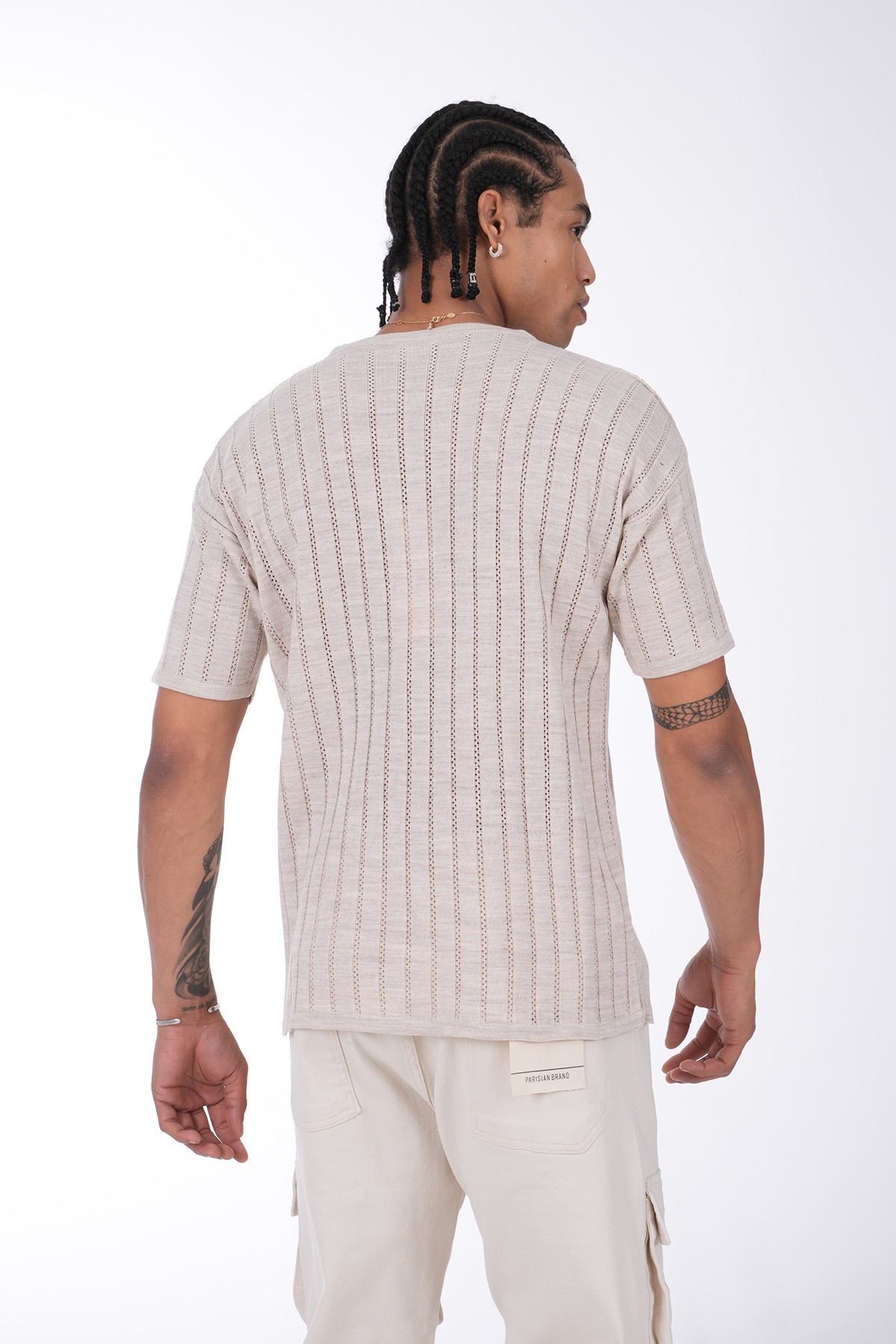 Basic Acrylic T-Shirt - Beige