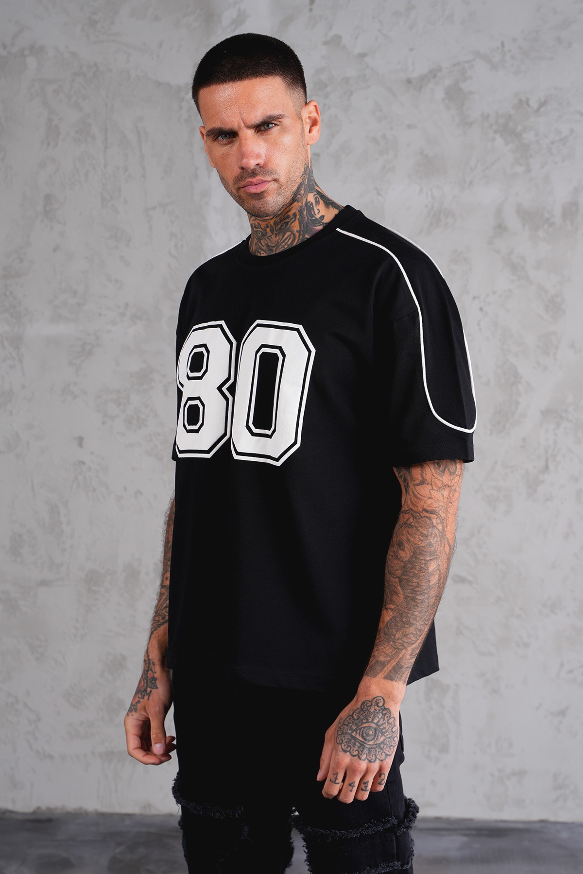 80 Baskılı Reglan Kol Oversize Tişört