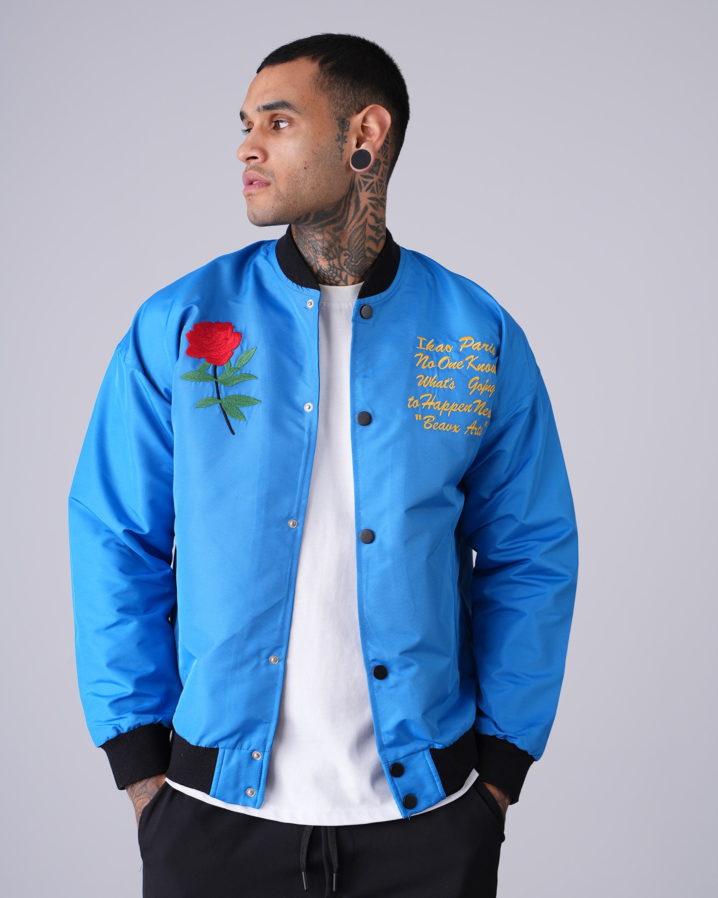 Rose Motif College Jacket