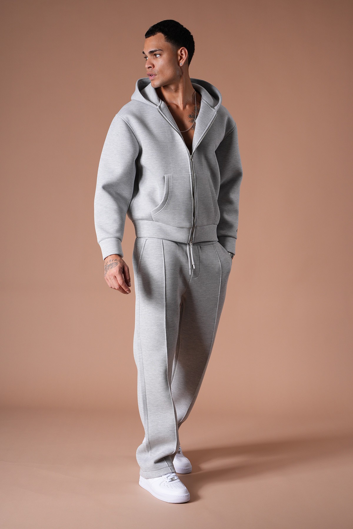 Fermuarlı Sweat Pantolon İkili Takım