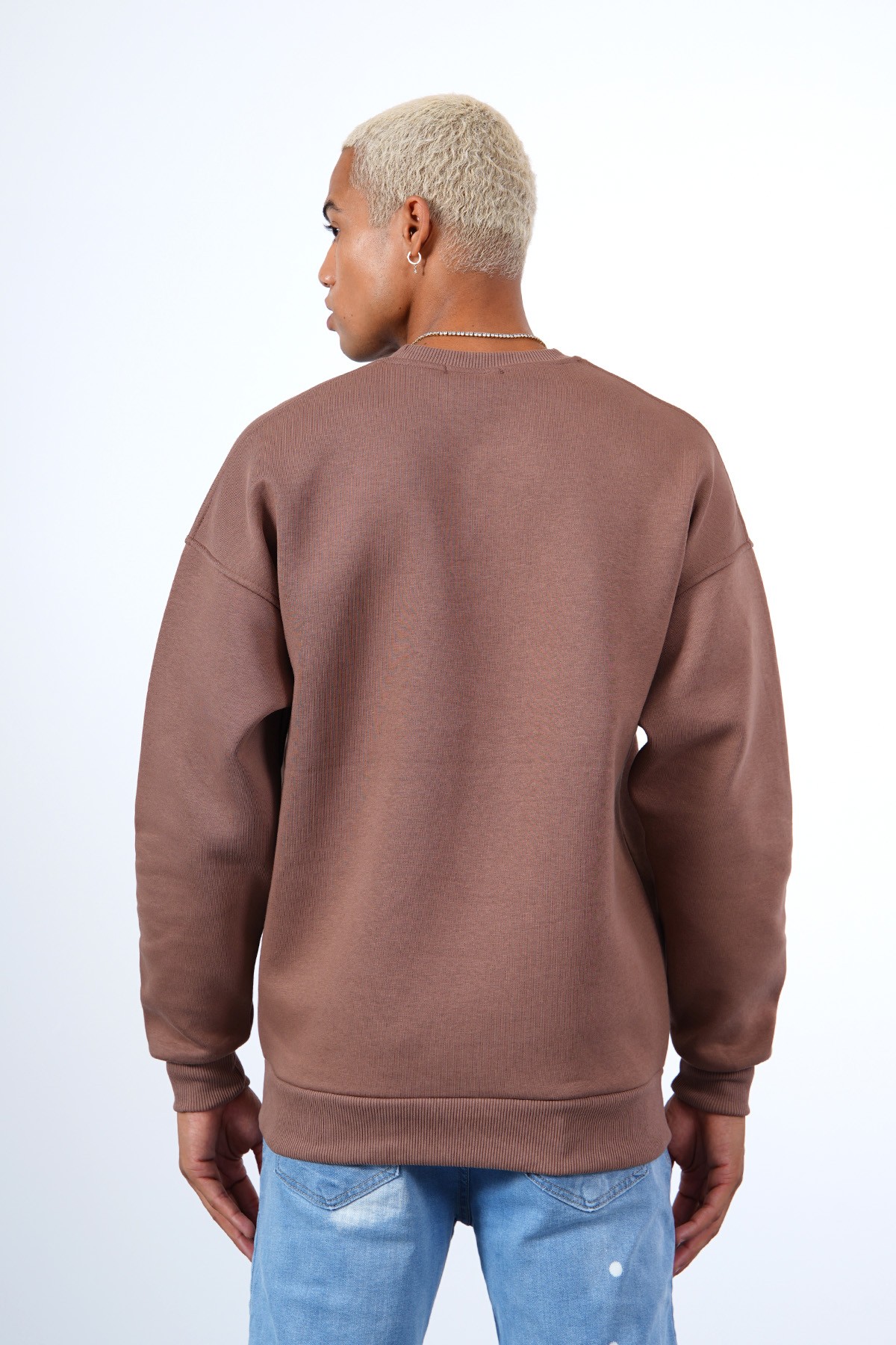 Fearless Embroidered Sweat - Brown