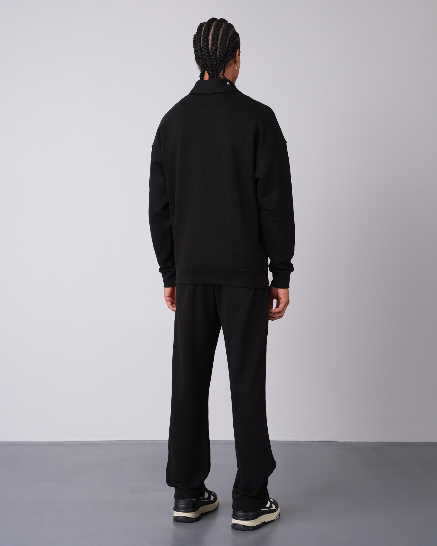 Sweatshirt Trousers Double Set - black