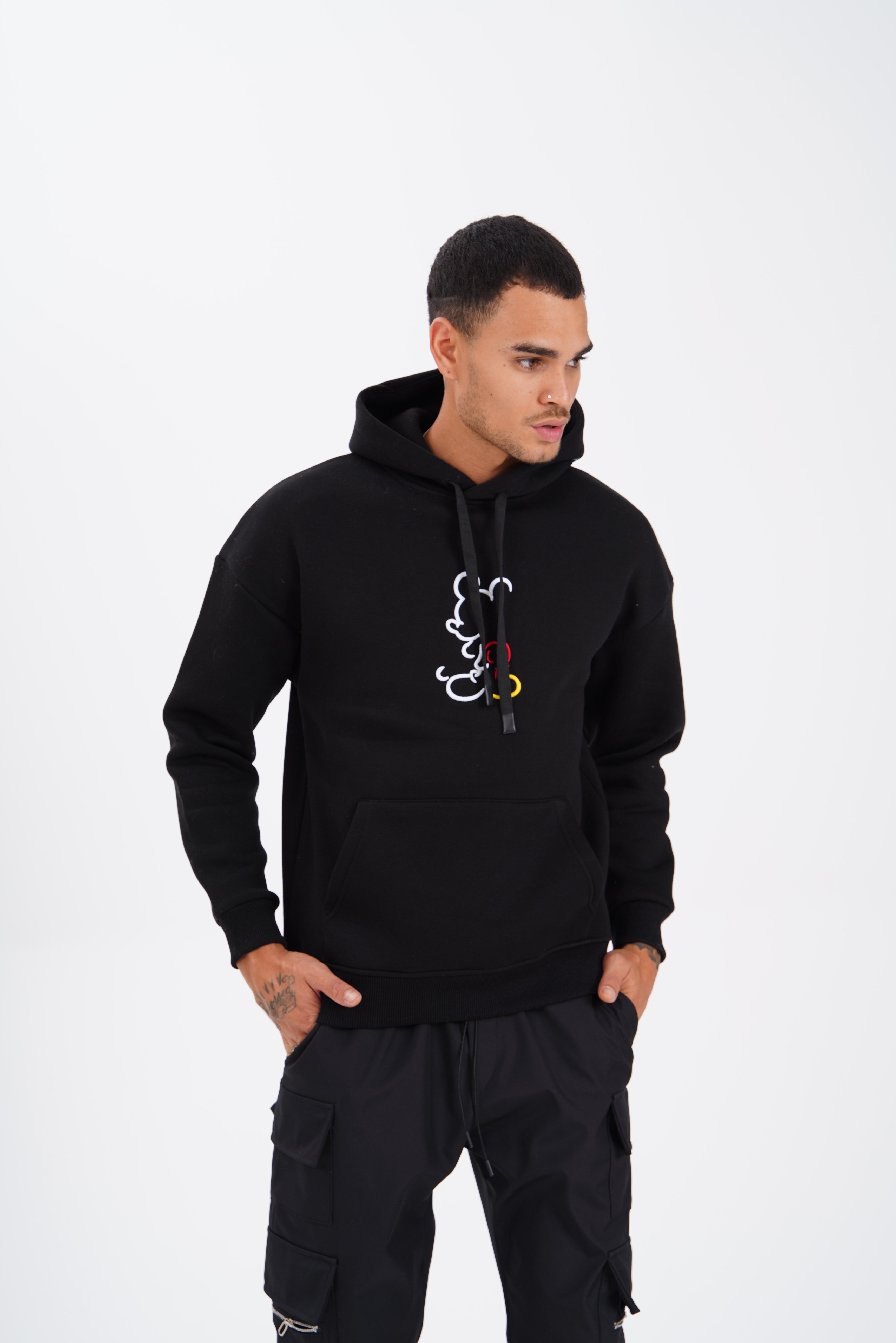 Sudadera con capucha bordada de Mickey