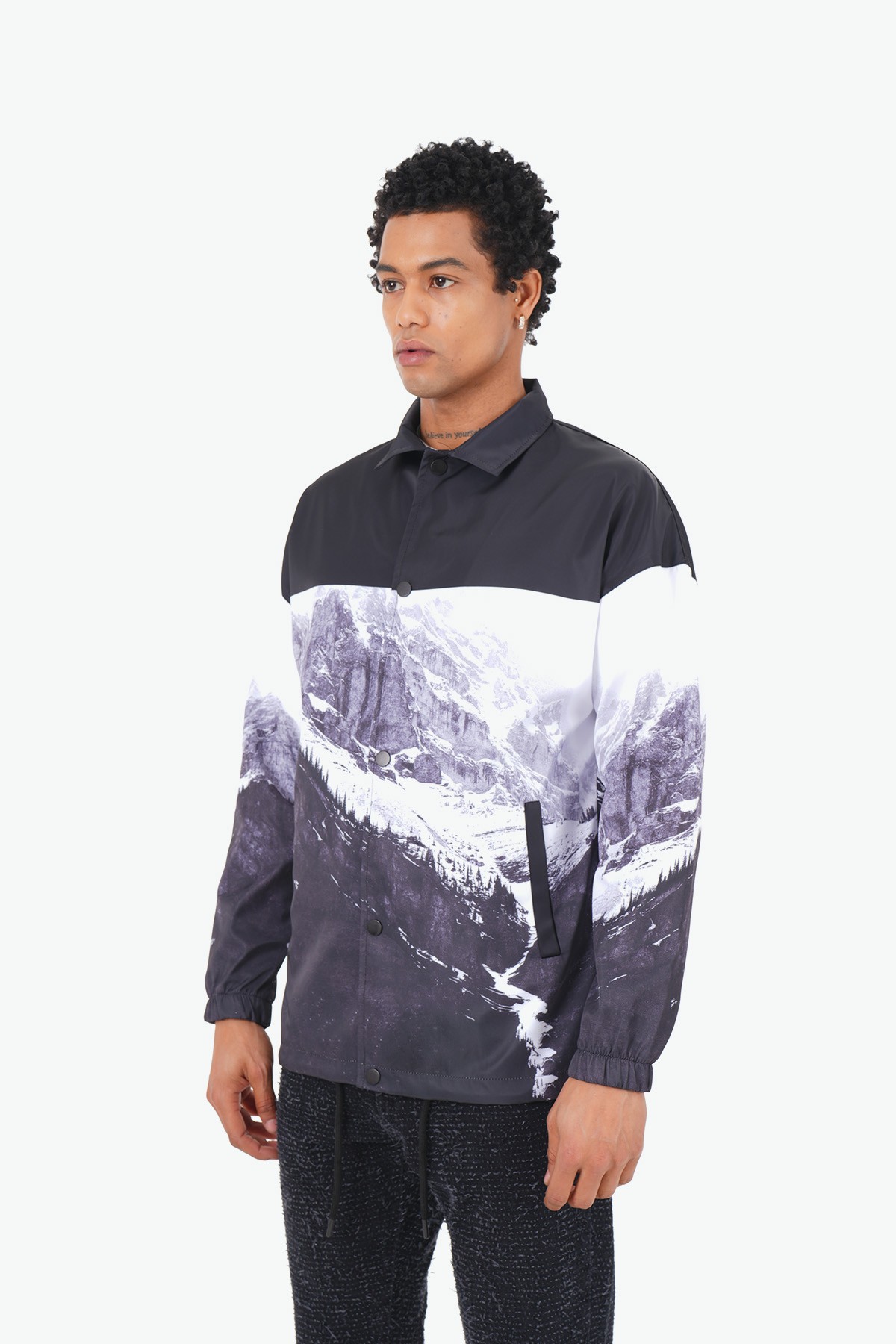 Mountain Pattern College Jacket