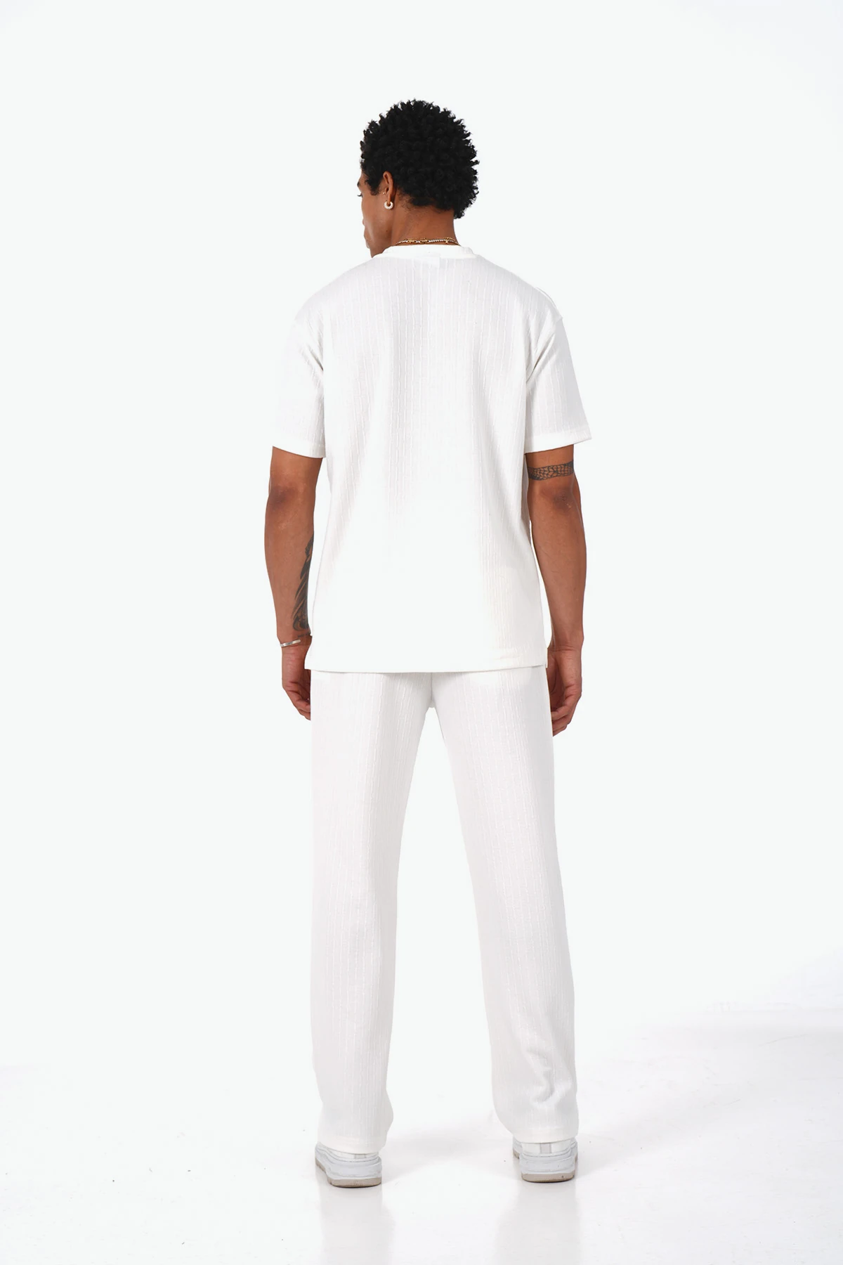 Fitil Desen Tişört Pantolon Dokuma Takım